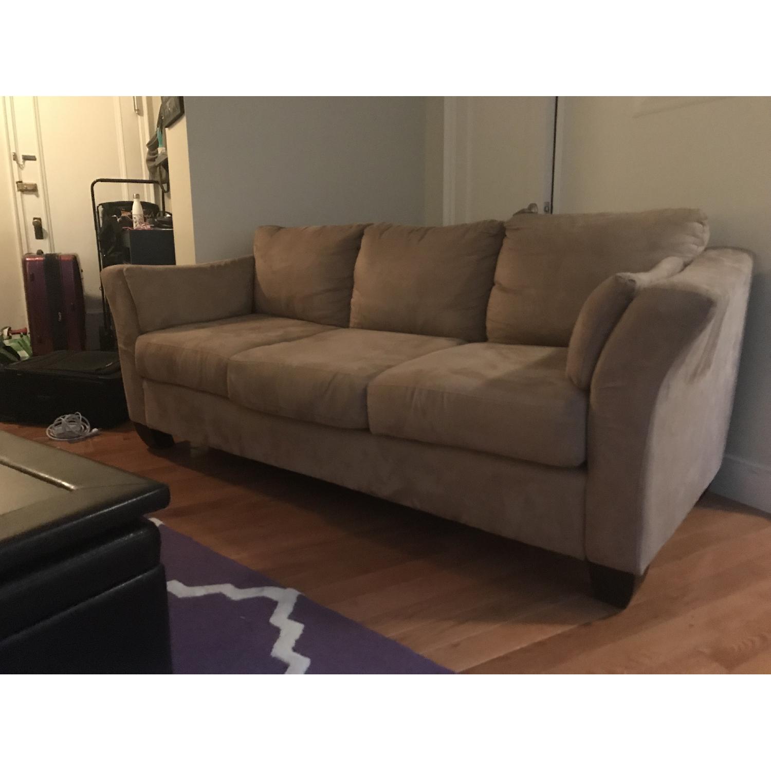 Ashley Faux Leather Tan 3-Seater Sofa - image-2