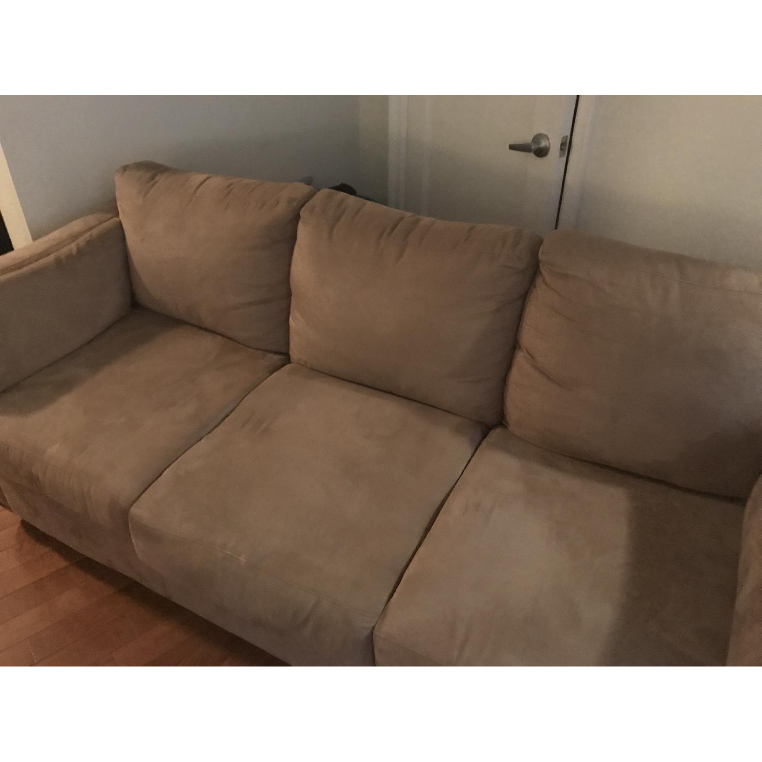 Ashley Faux Leather Tan 3-Seater Sofa - image-3