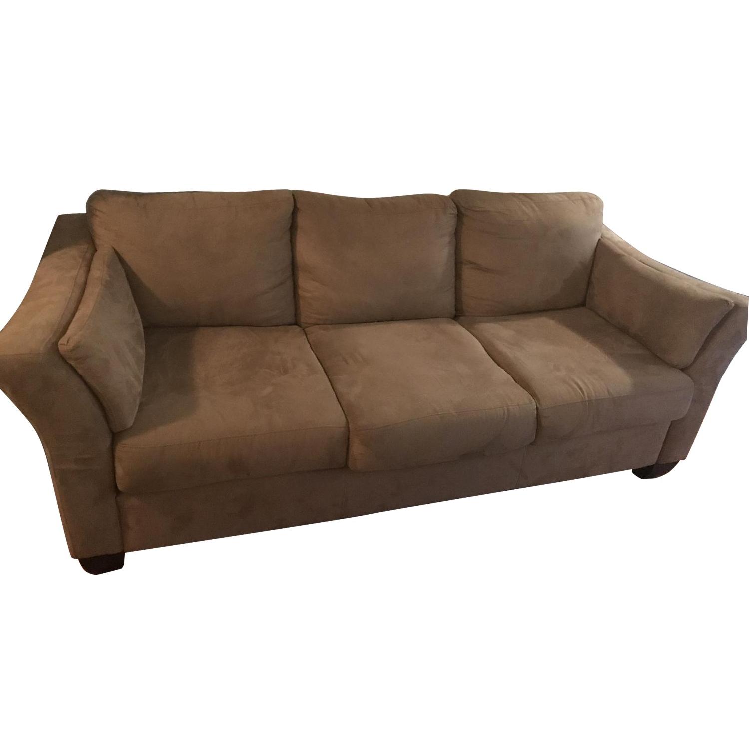 Ashley Faux Leather Tan 3-Seater Sofa - image-0