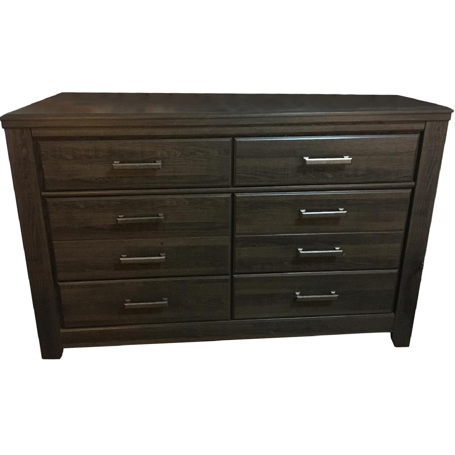 Grey Wood 8 Drawer Dresser AptDeco