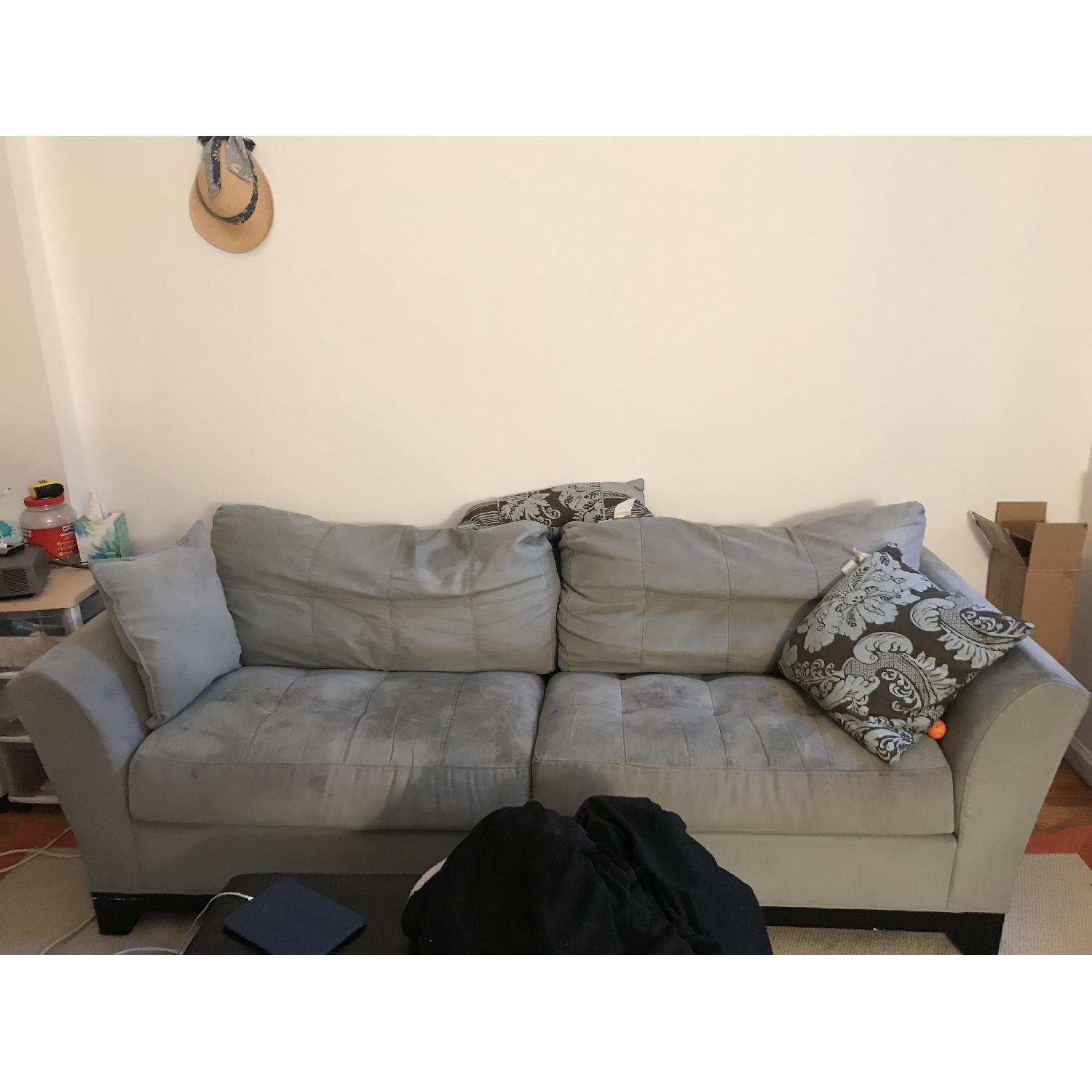 Rory Microfiber Queen Sleeper Sofa in Hydra - image-2