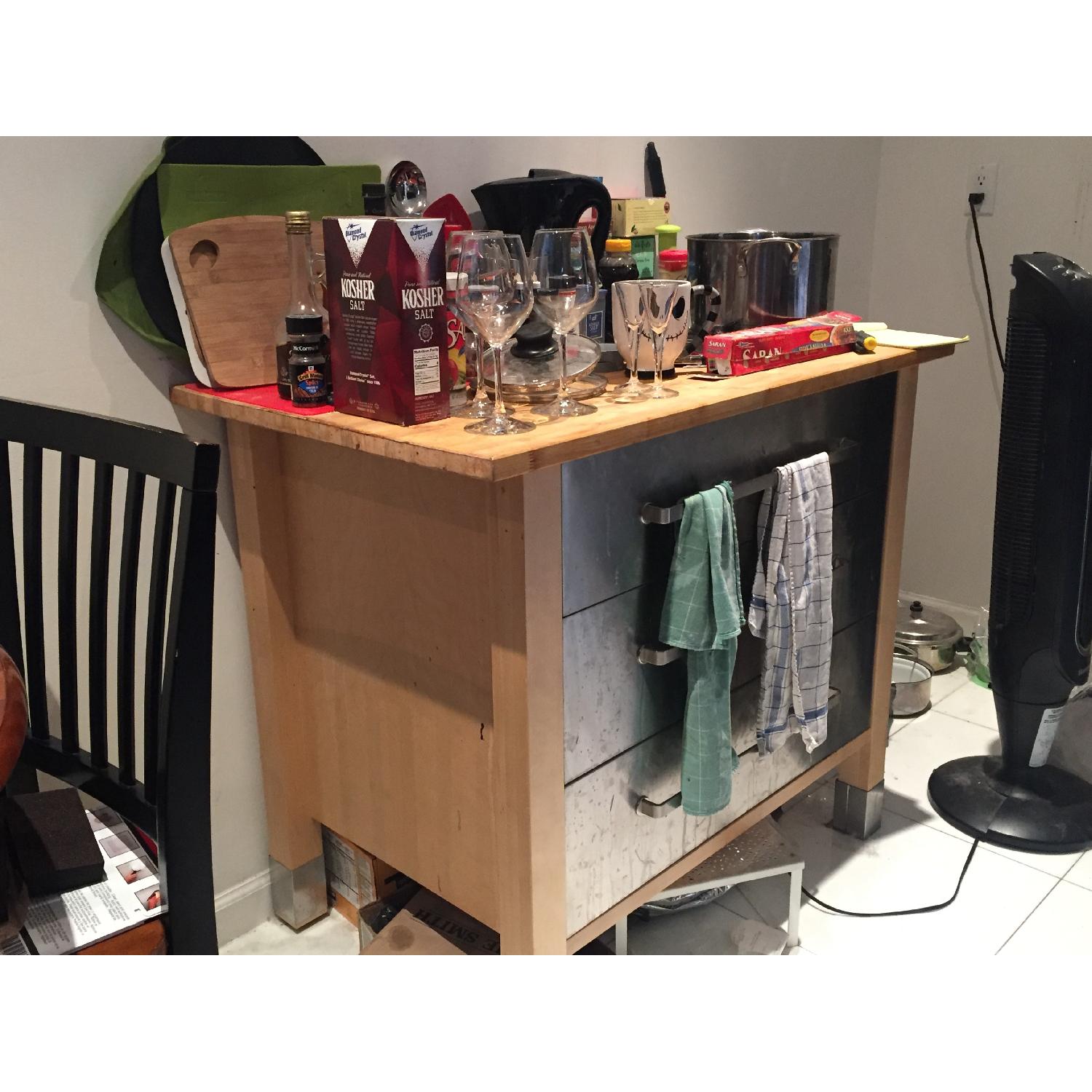 Ikea Varde Kitchen Island w/ Butcher Block Top - image-3