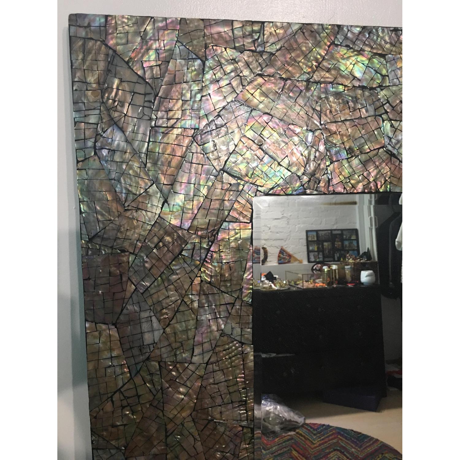 Pier 1 Imports Crackled Mother of Pearl Floor Mirror - image-2