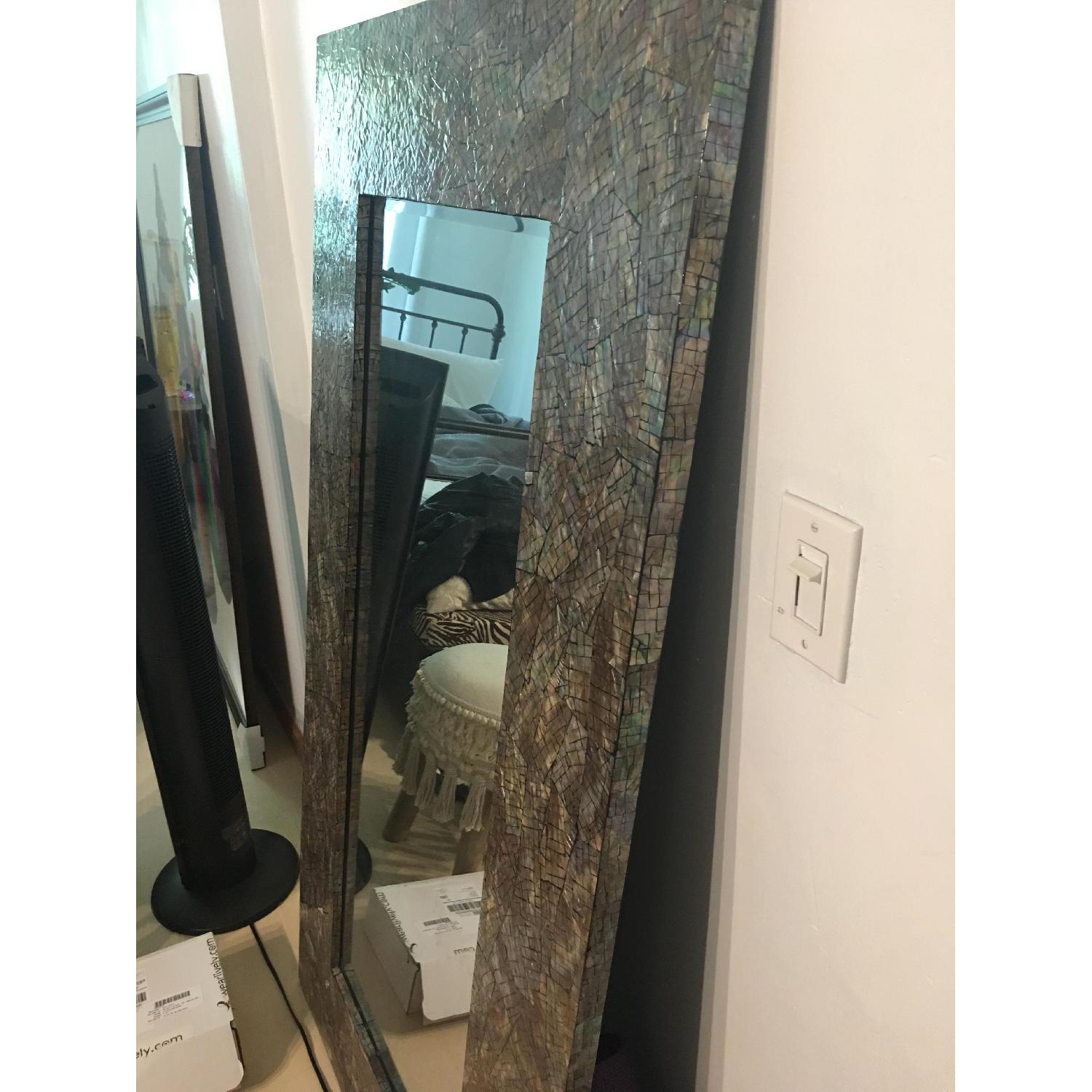 Pier 1 Imports Crackled Mother of Pearl Floor Mirror - image-3