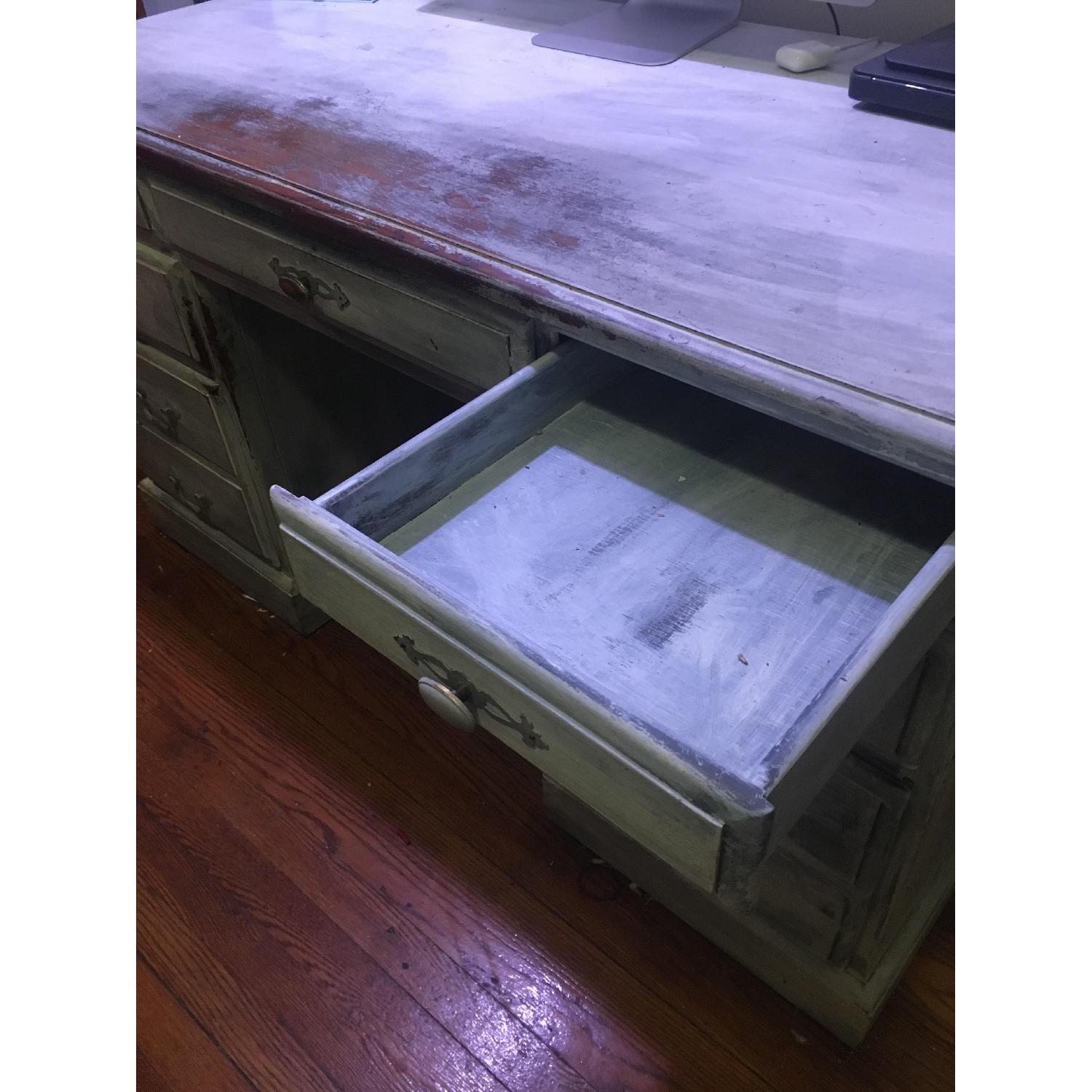 Solid French White Wash Wood Desk - image-4
