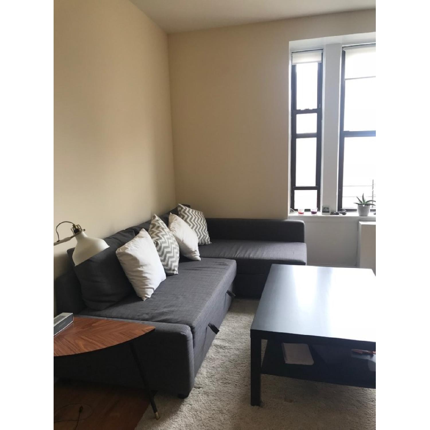 Ikea Friheten Dark Grey Sleeper Sectional Sofa w/ Storage - image-1