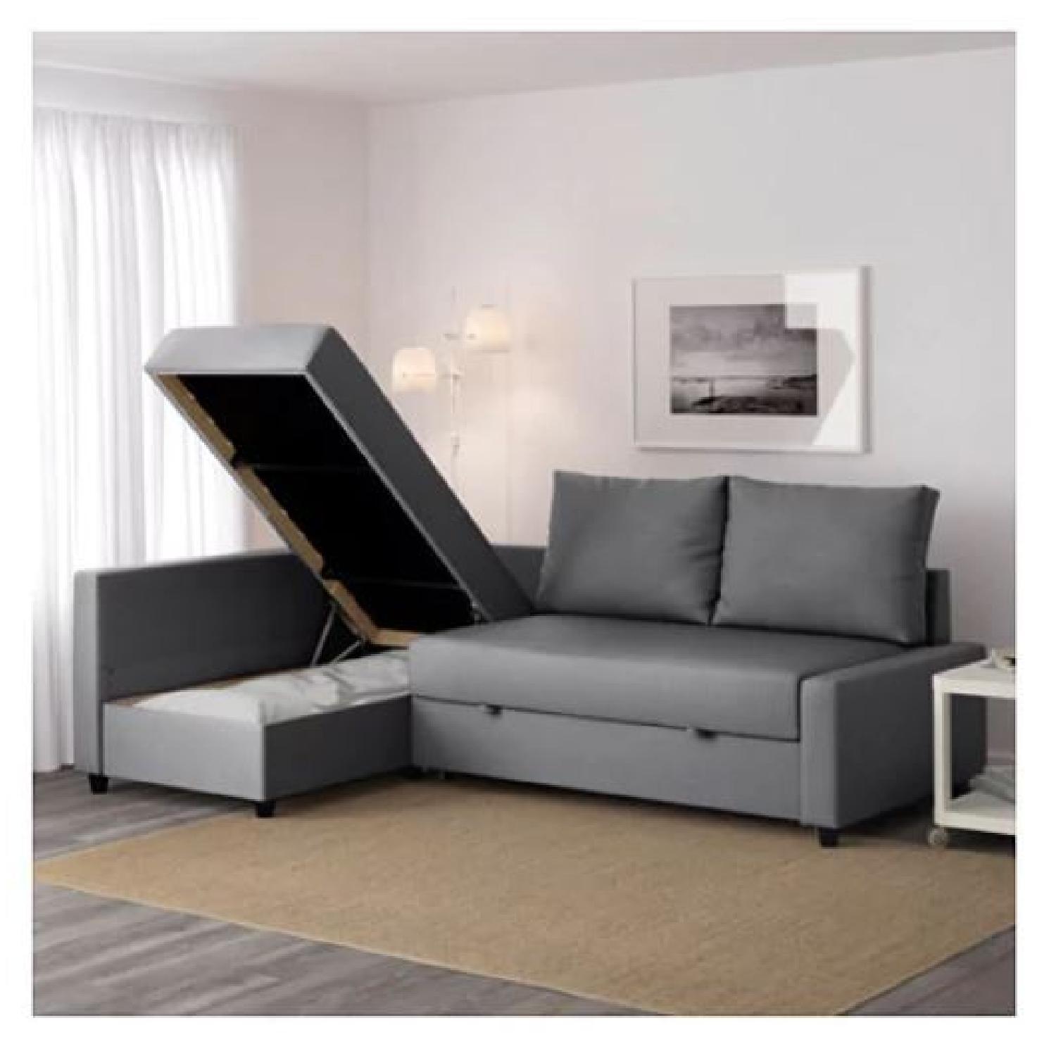 Ikea Friheten Dark Grey Sleeper Sectional Sofa w/ Storage - image-2