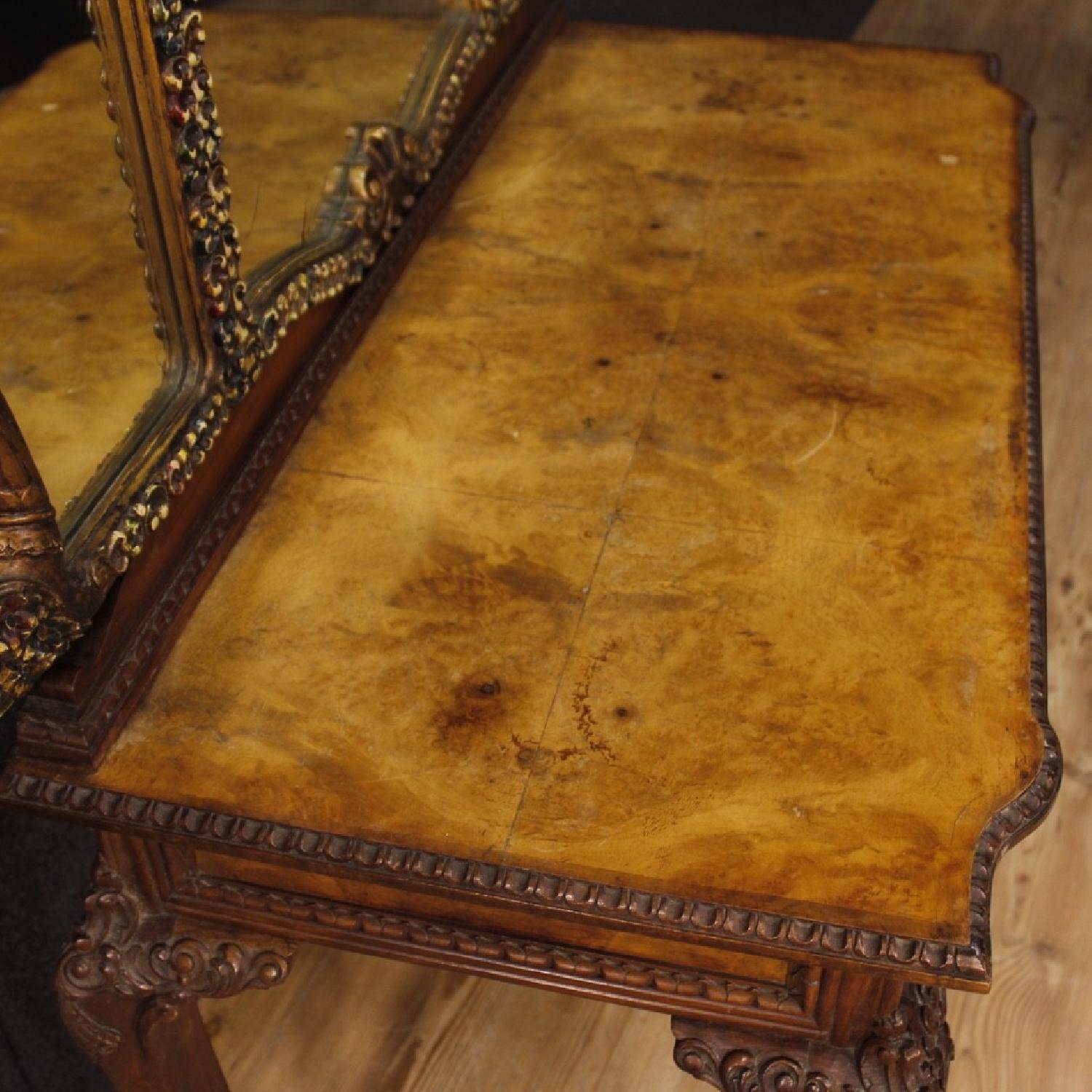 Italian Dressing Table in Walnut Walnut Burl & Elm Burl - image-4