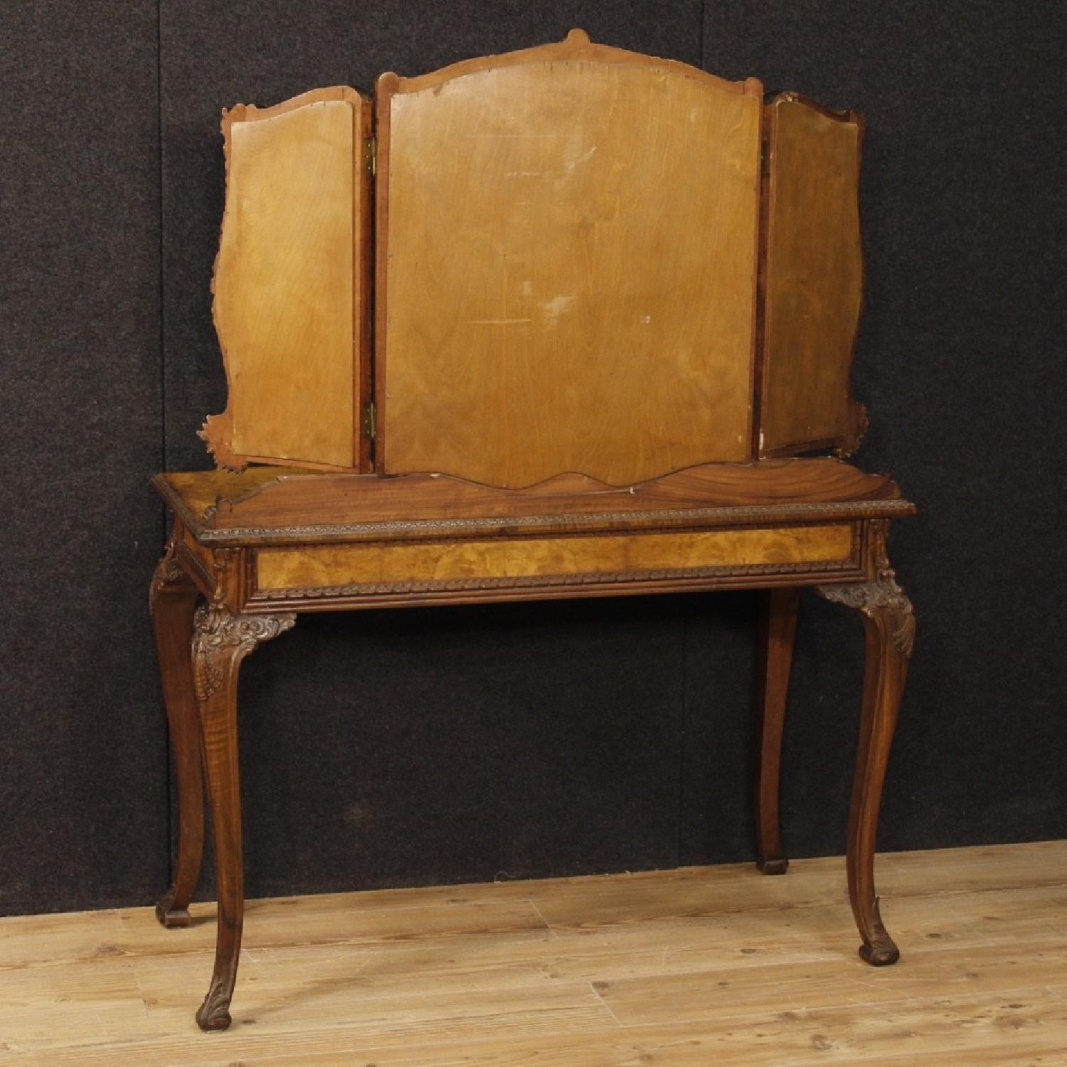 Italian Dressing Table in Walnut Walnut Burl & Elm Burl - image-5
