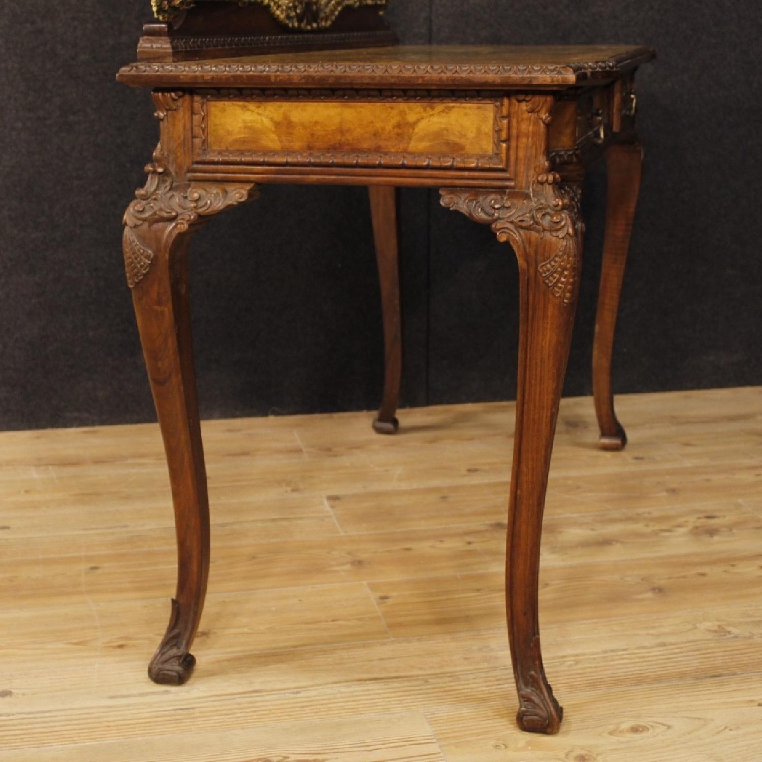 Italian Dressing Table in Walnut Walnut Burl & Elm Burl - image-8