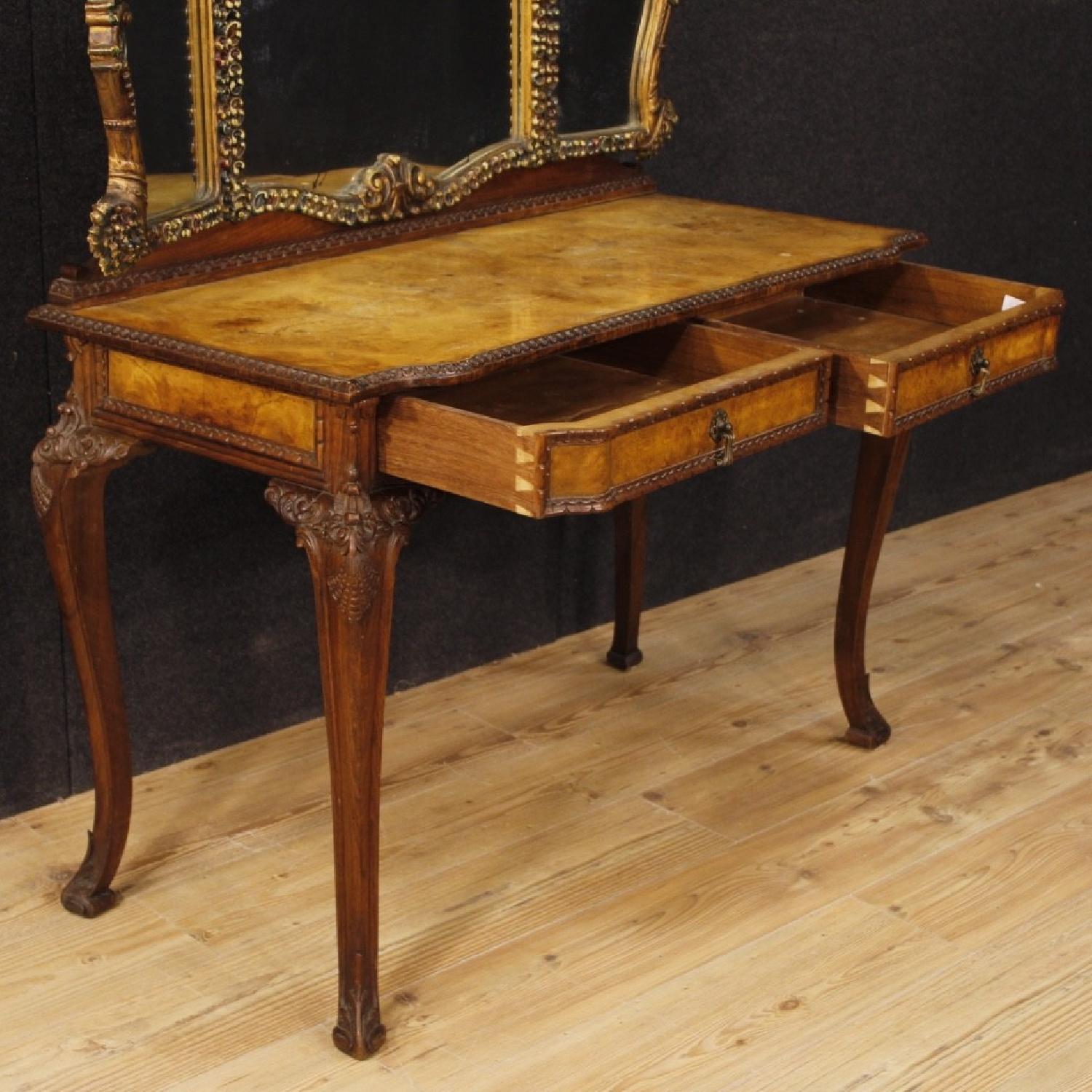 Italian Dressing Table in Walnut Walnut Burl & Elm Burl - image-9