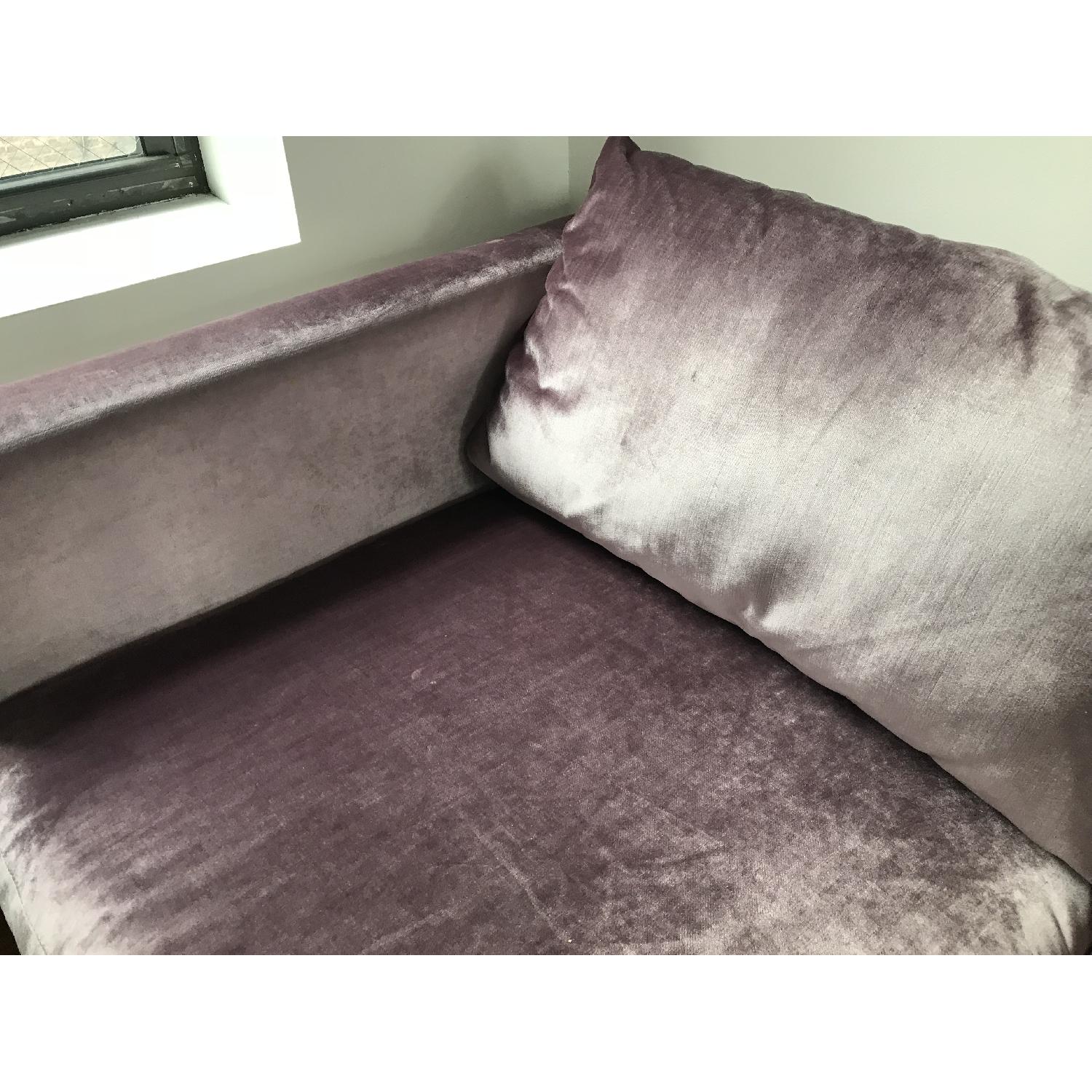 Urban Outfitters Lavender Velvet Sofa - image-3