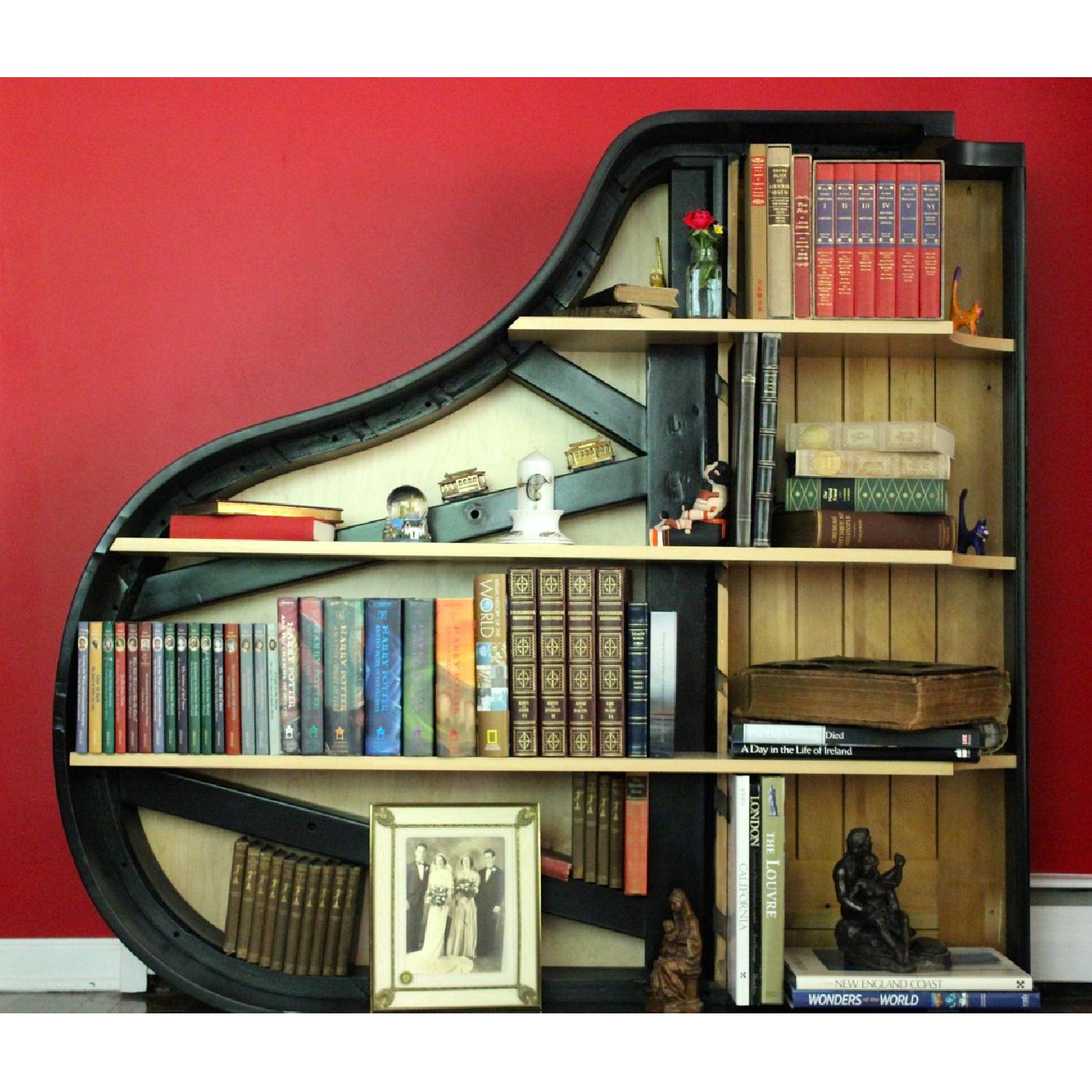 Antique Piano Bookcase - image-1