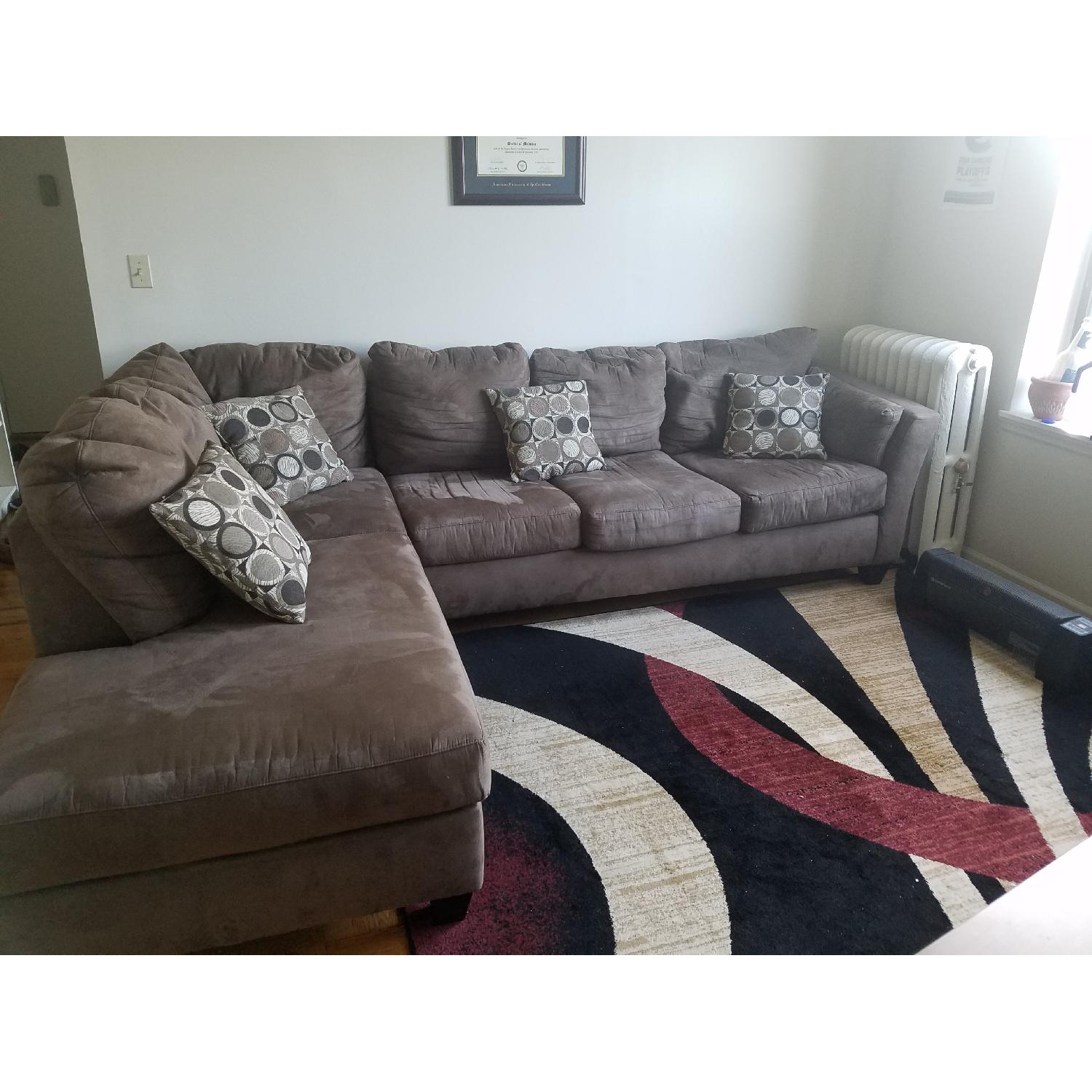 Bob's Brown 2-Piece Fabric Sectional Sofa - image-3