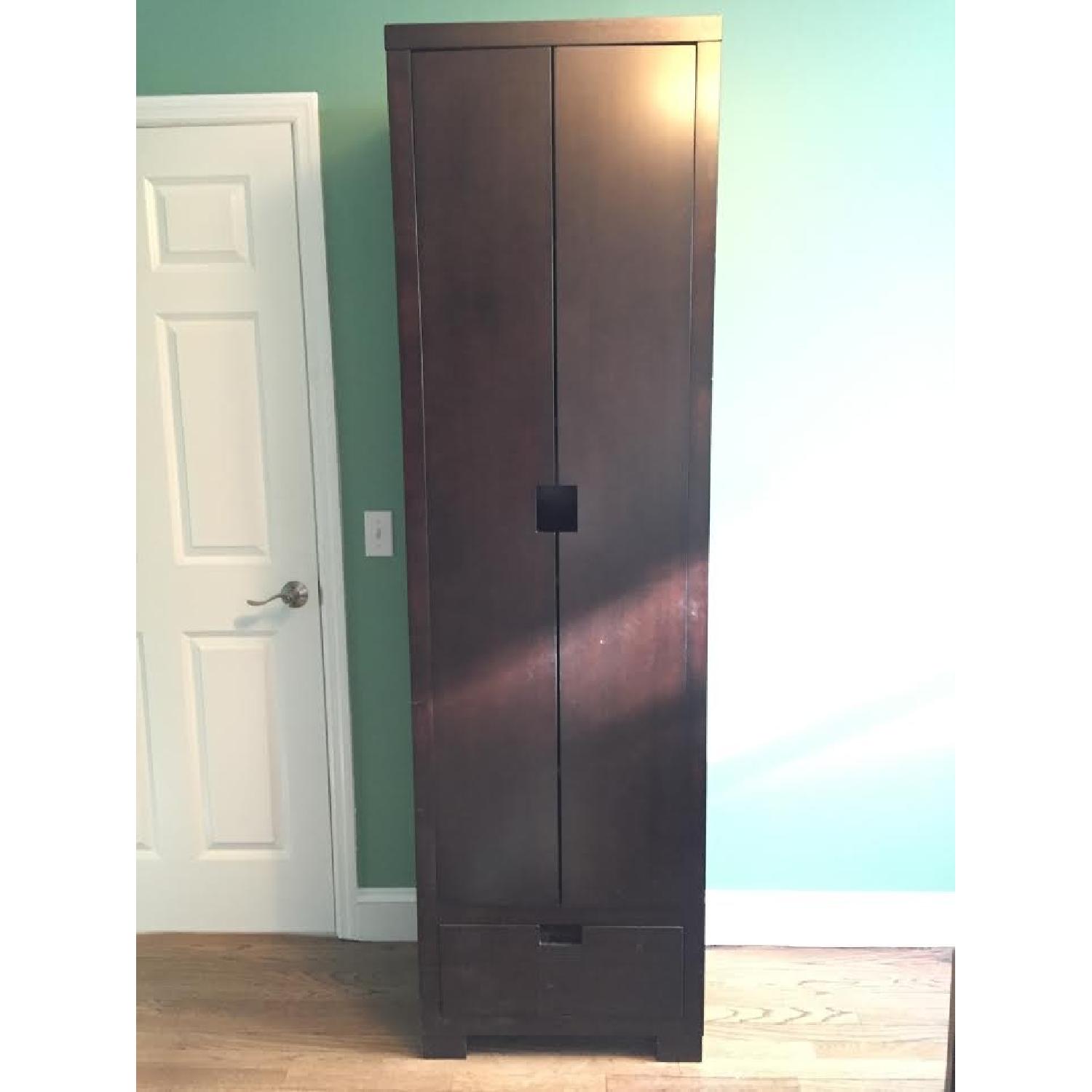 The Door Store Sleek Wooden Armoire in Espresso - image-1