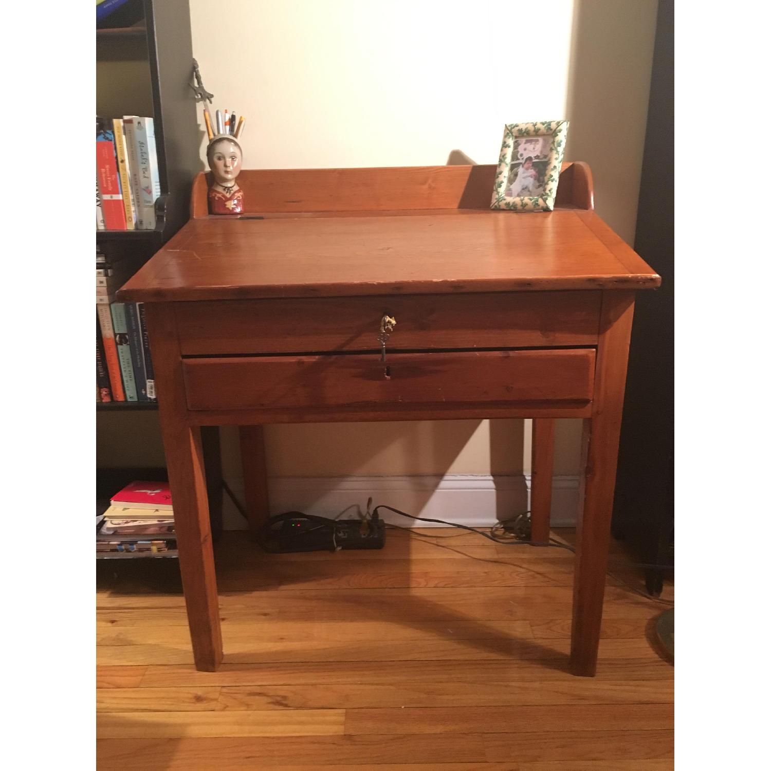 Antique Slant-Top Clerk's Desk - image-1