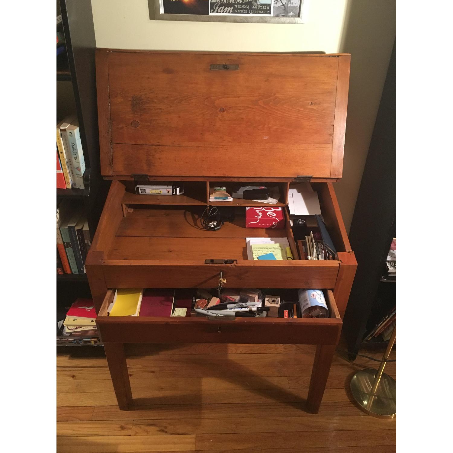 Antique Slant-Top Clerk's Desk - image-2