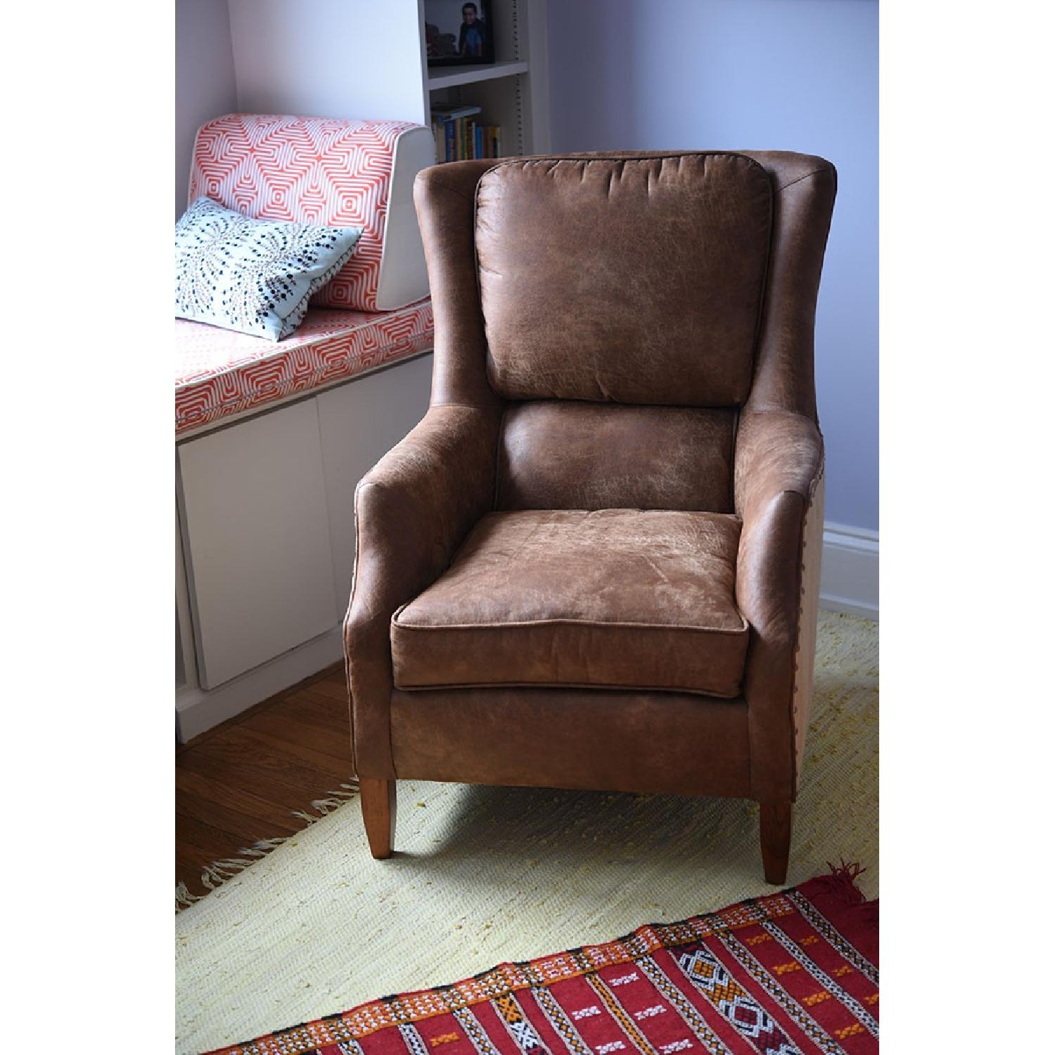 Arhaus Alex Leather Tall Armchair - image-5