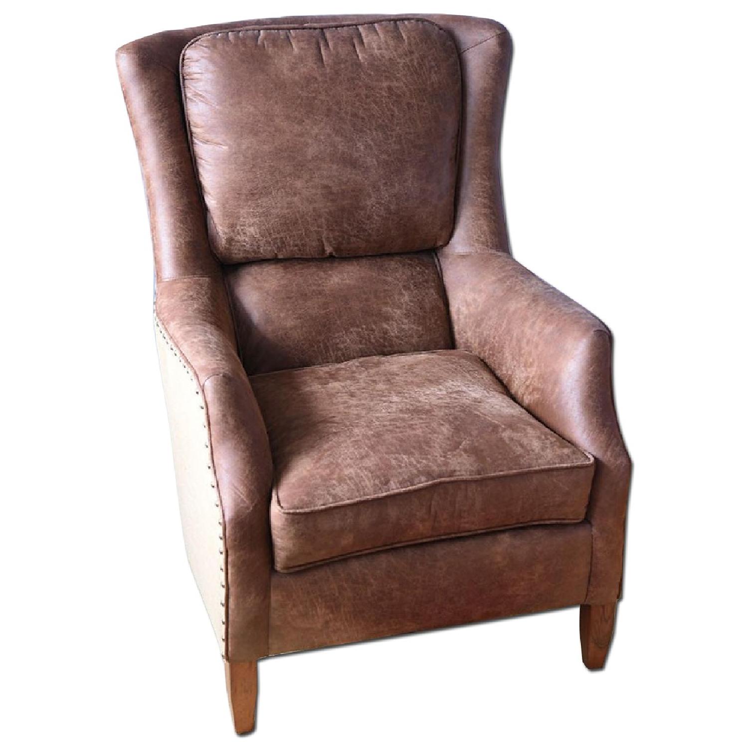 Arhaus Alex Leather Tall Armchair - image-0
