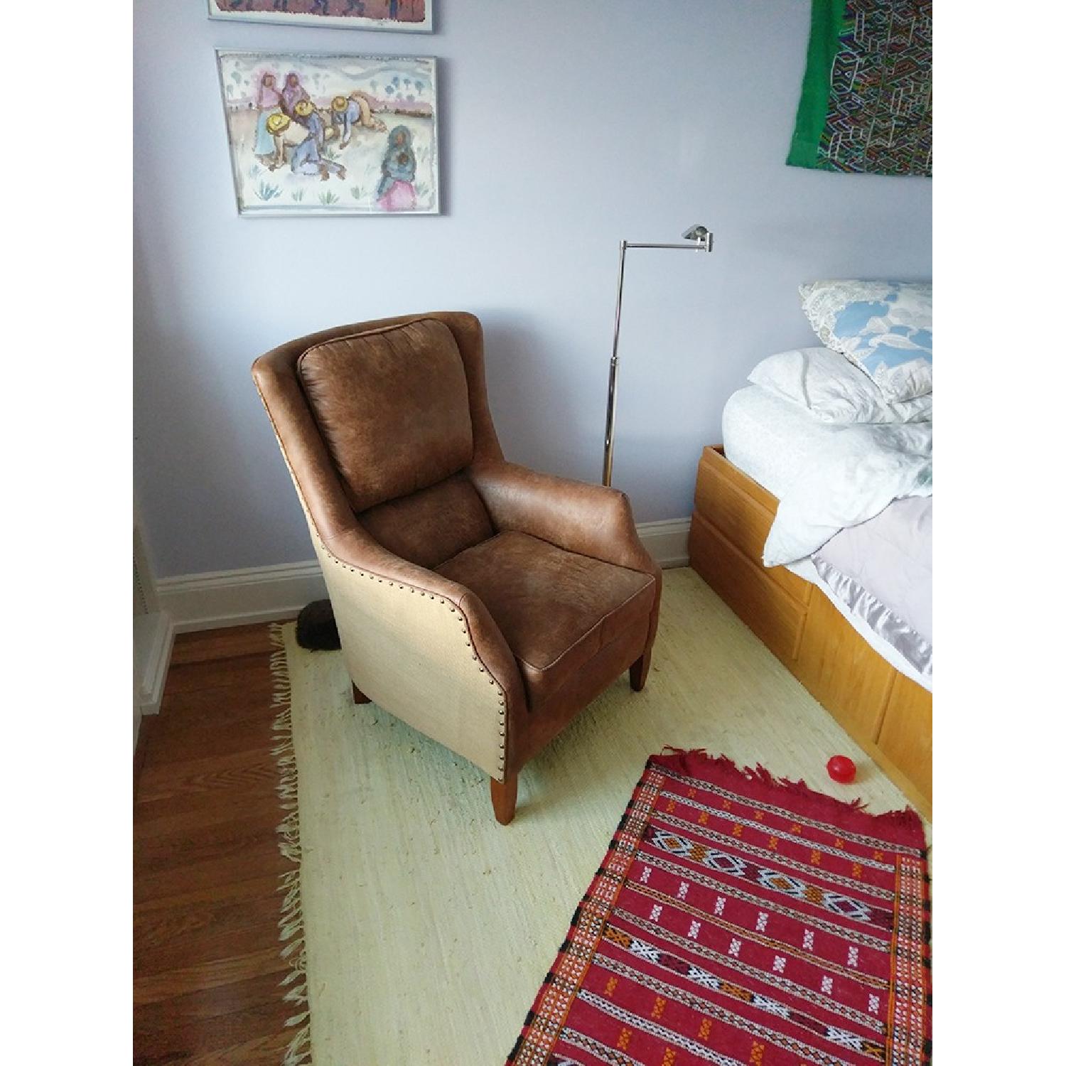 Arhaus Alex Leather Tall Armchair - image-6