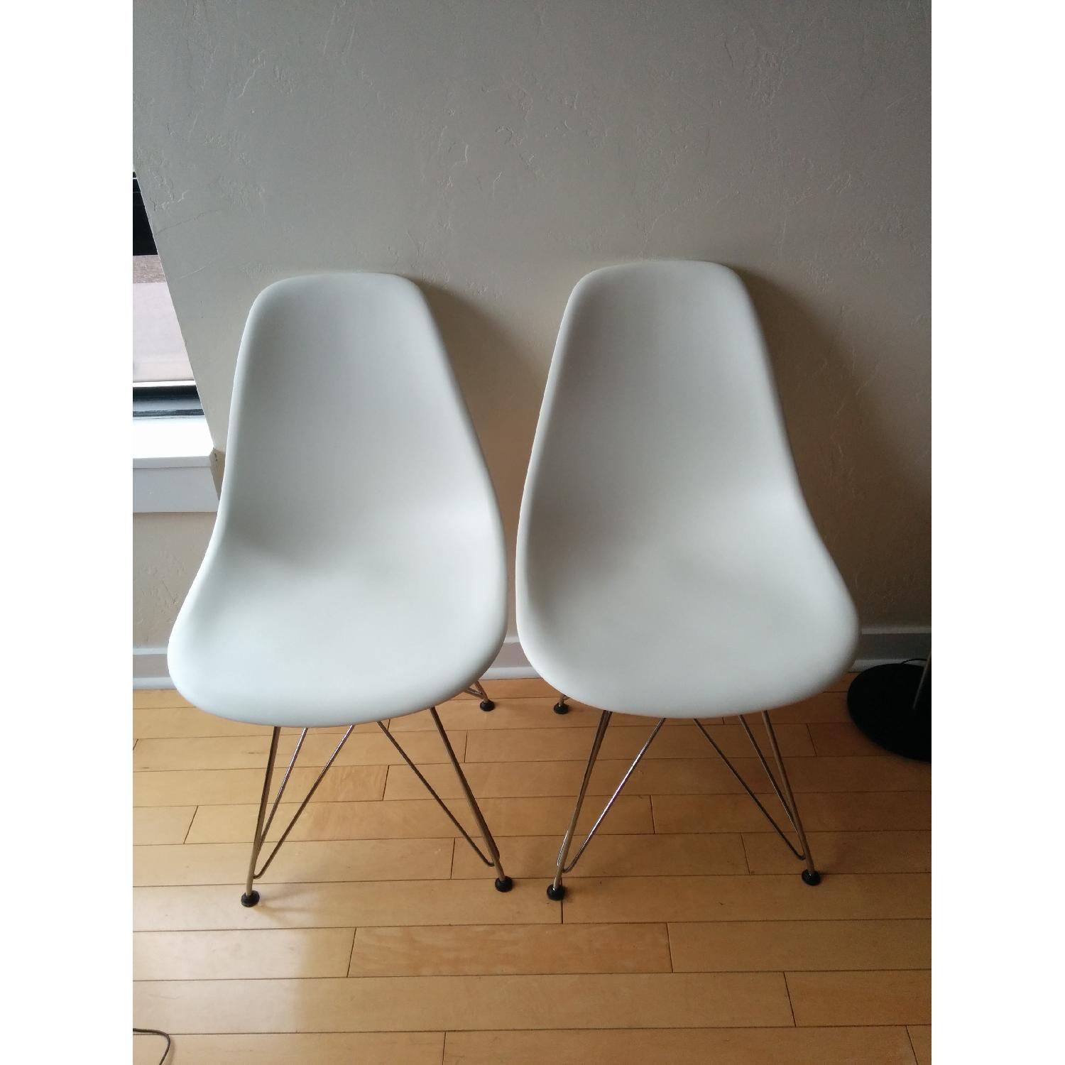 Eames Molded Plastic Side Chairs w/ Metal Base - Pair - image-4