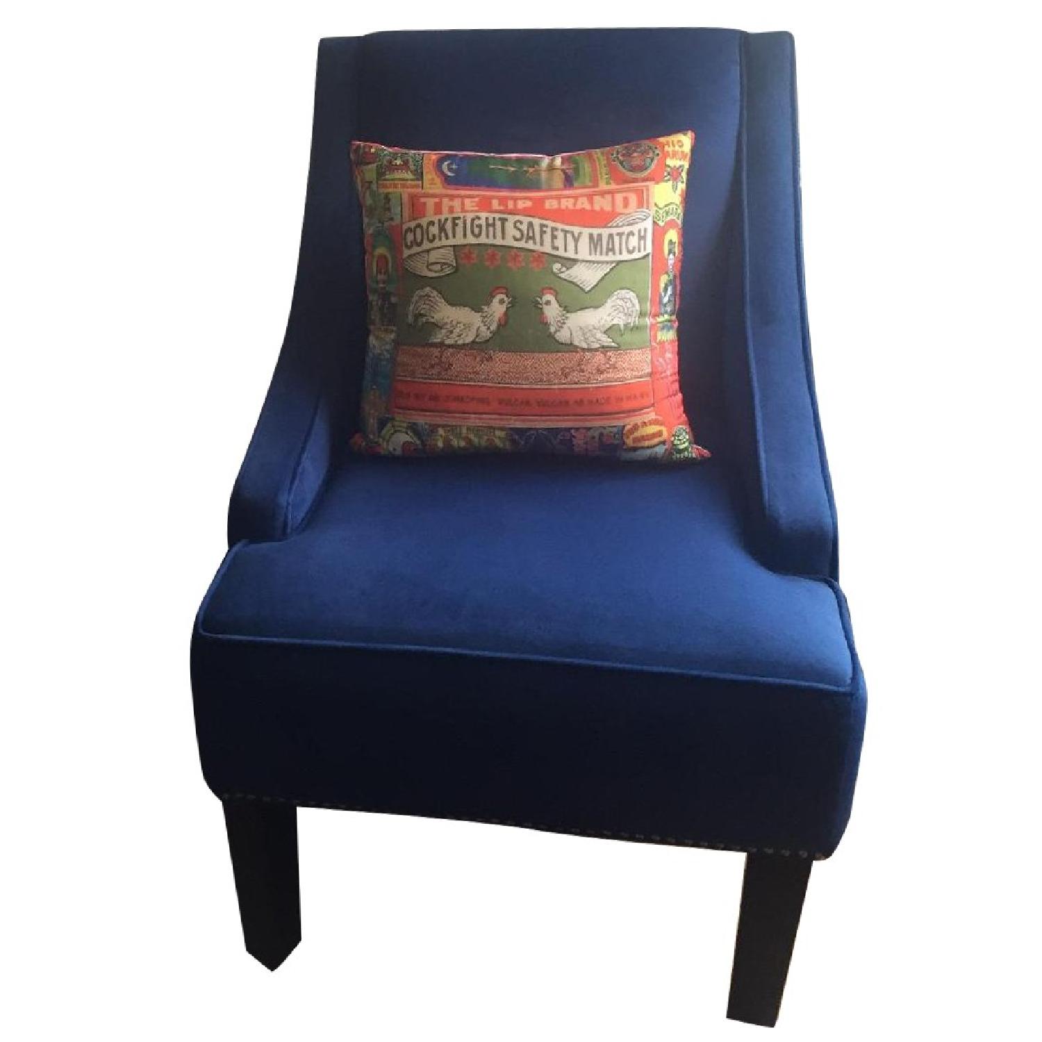 Joss Main Navy Blue Accent Chair Aptdeco