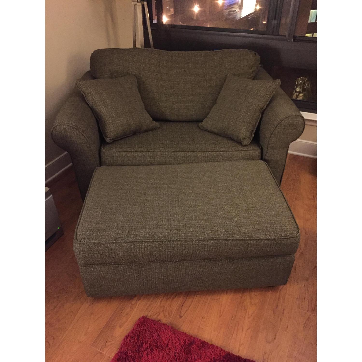 Oversized Sleeper Chair & Ottoman - image-1
