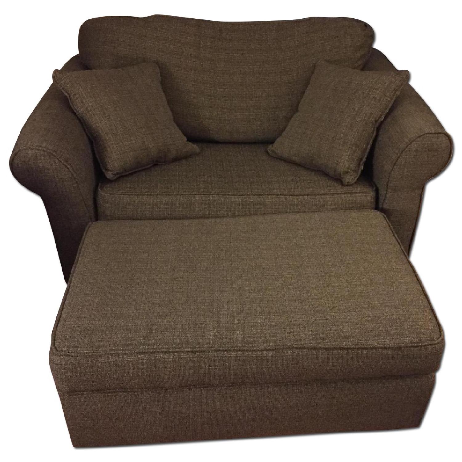 Oversized Sleeper Chair & Ottoman - image-0
