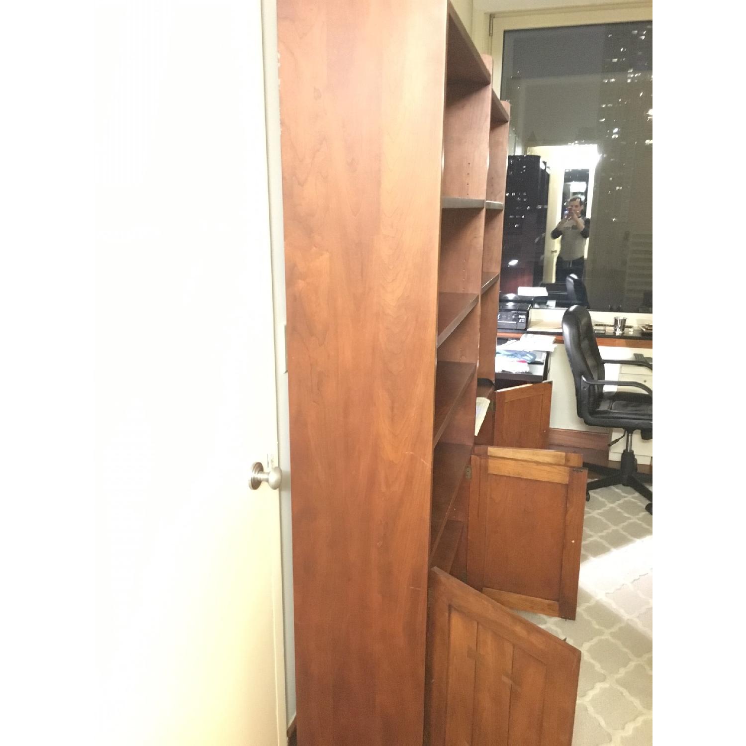 Large Dark Brown Wood Bookcases - Pair - image-2