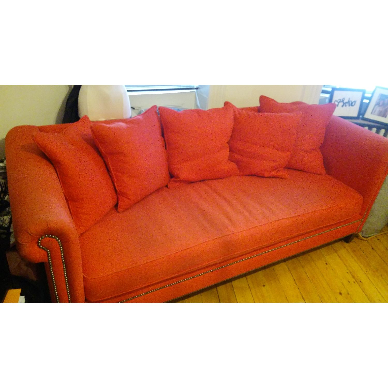Crate & Barrel Red Couch - image-3