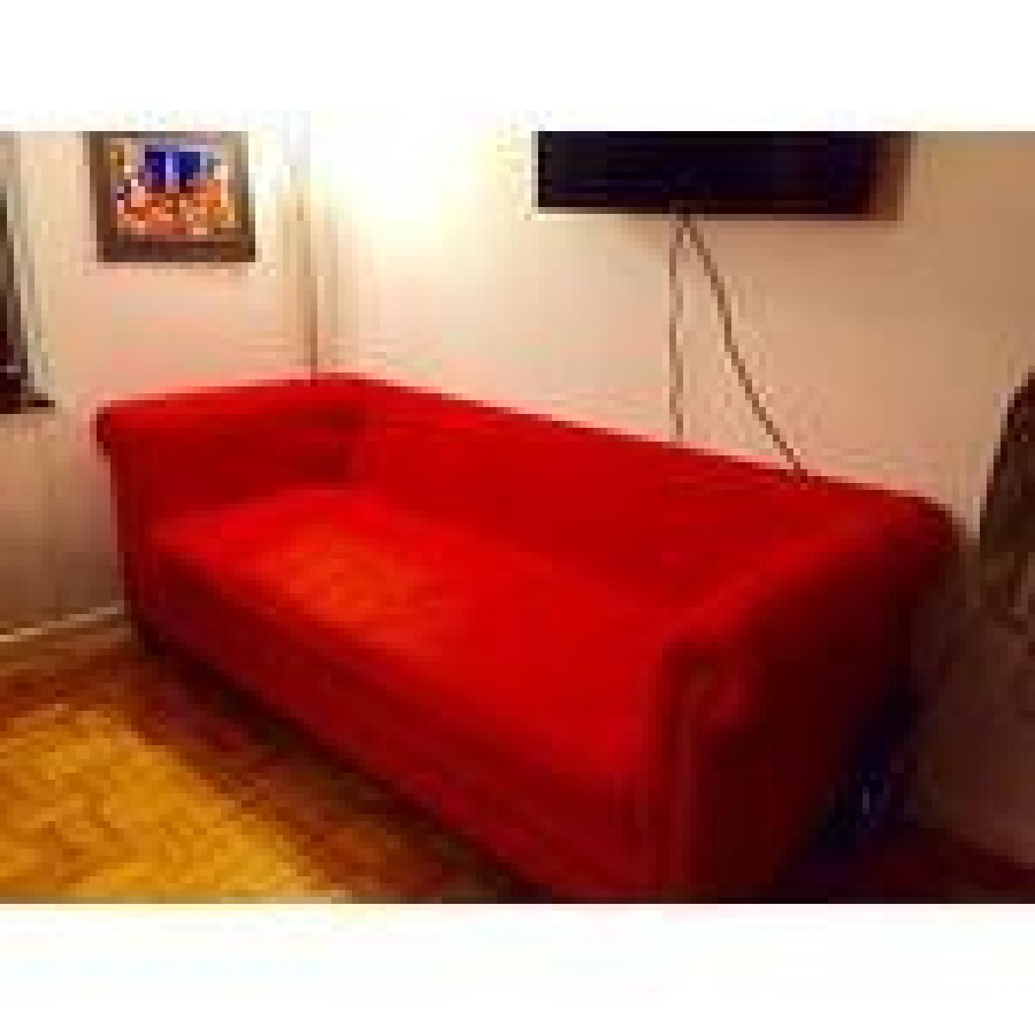 Crate & Barrel Red Couch - image-6