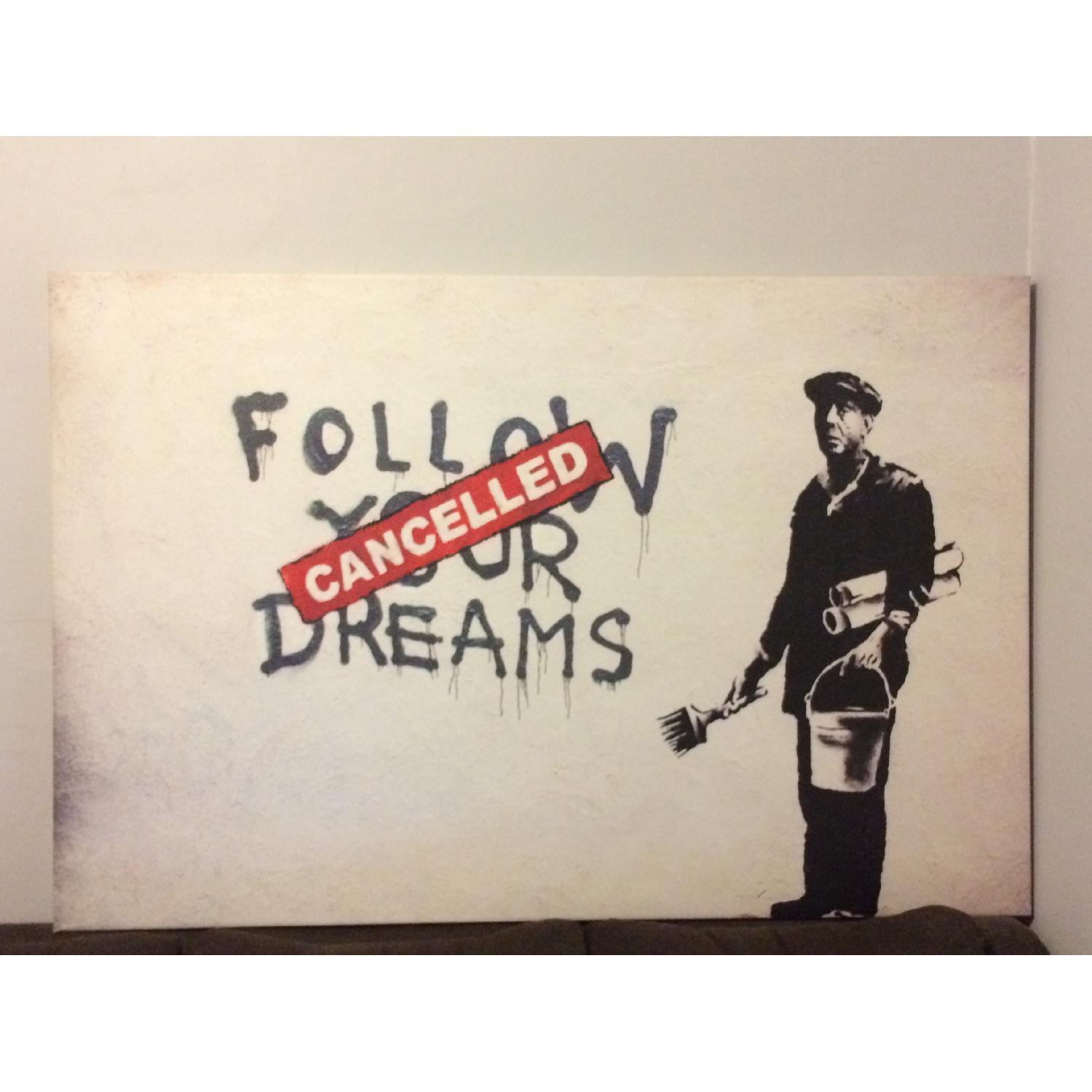 Large Bansky Print on Canvas - image-1