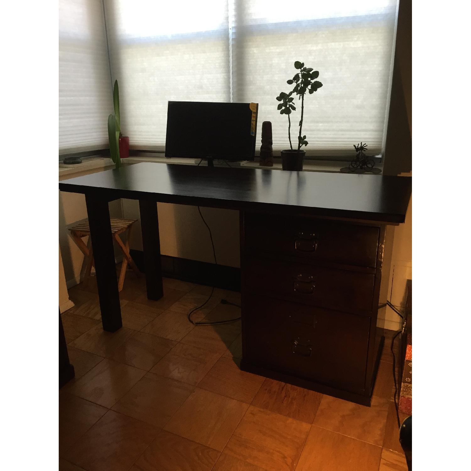 Pottery Barn Bedford Espresso Desk AptDeco