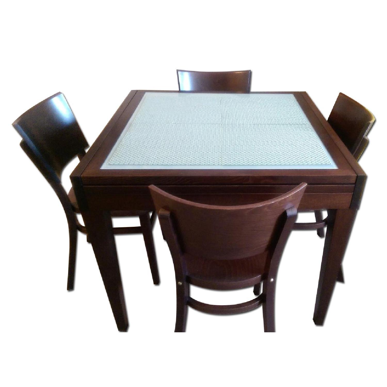 Design Within Reach Spanna Square Extension Table w/ 4 Matching Kyoto Chairs - image-0