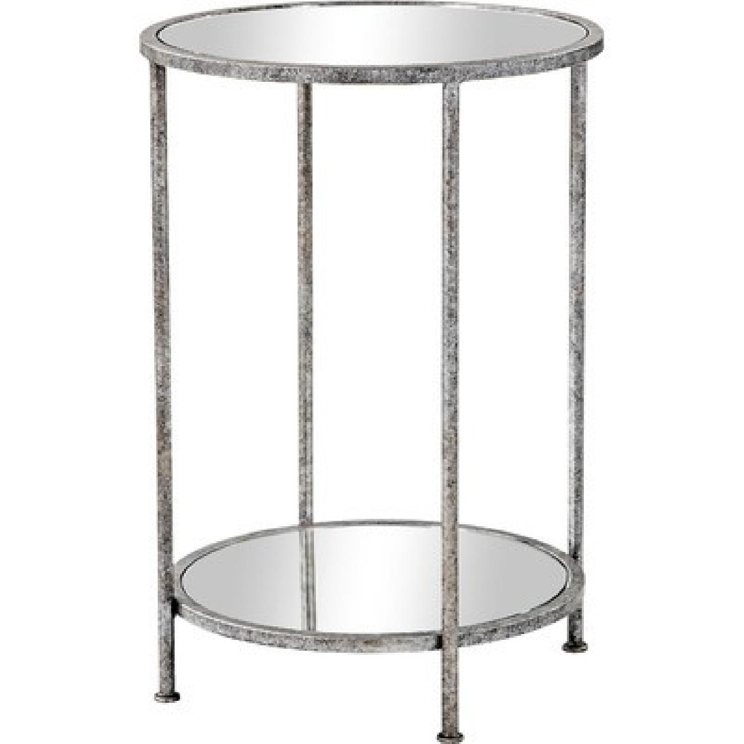 Two Tier Silver Side Table w/ Antique Finish - 6 Available - image-1