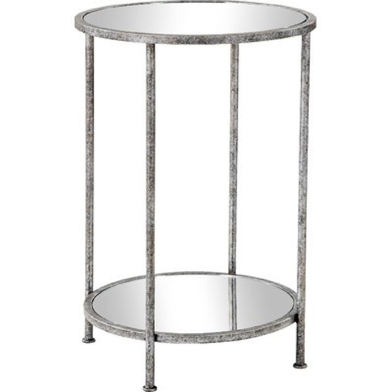 Two Tier Silver Side Table w/ Antique Finish - 6 Available - image-2