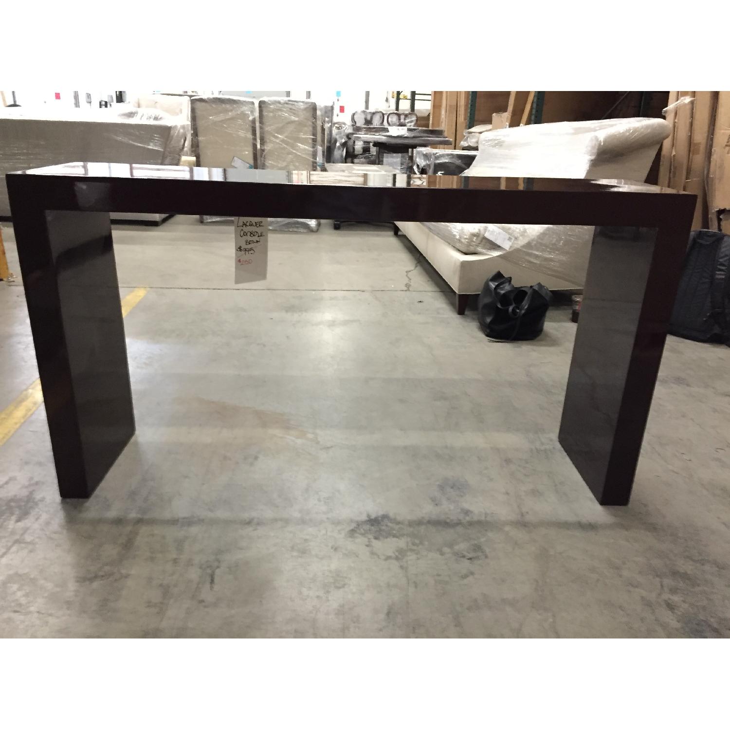 Jonathan Adler Chocolate Lacquer Console Table - image-1
