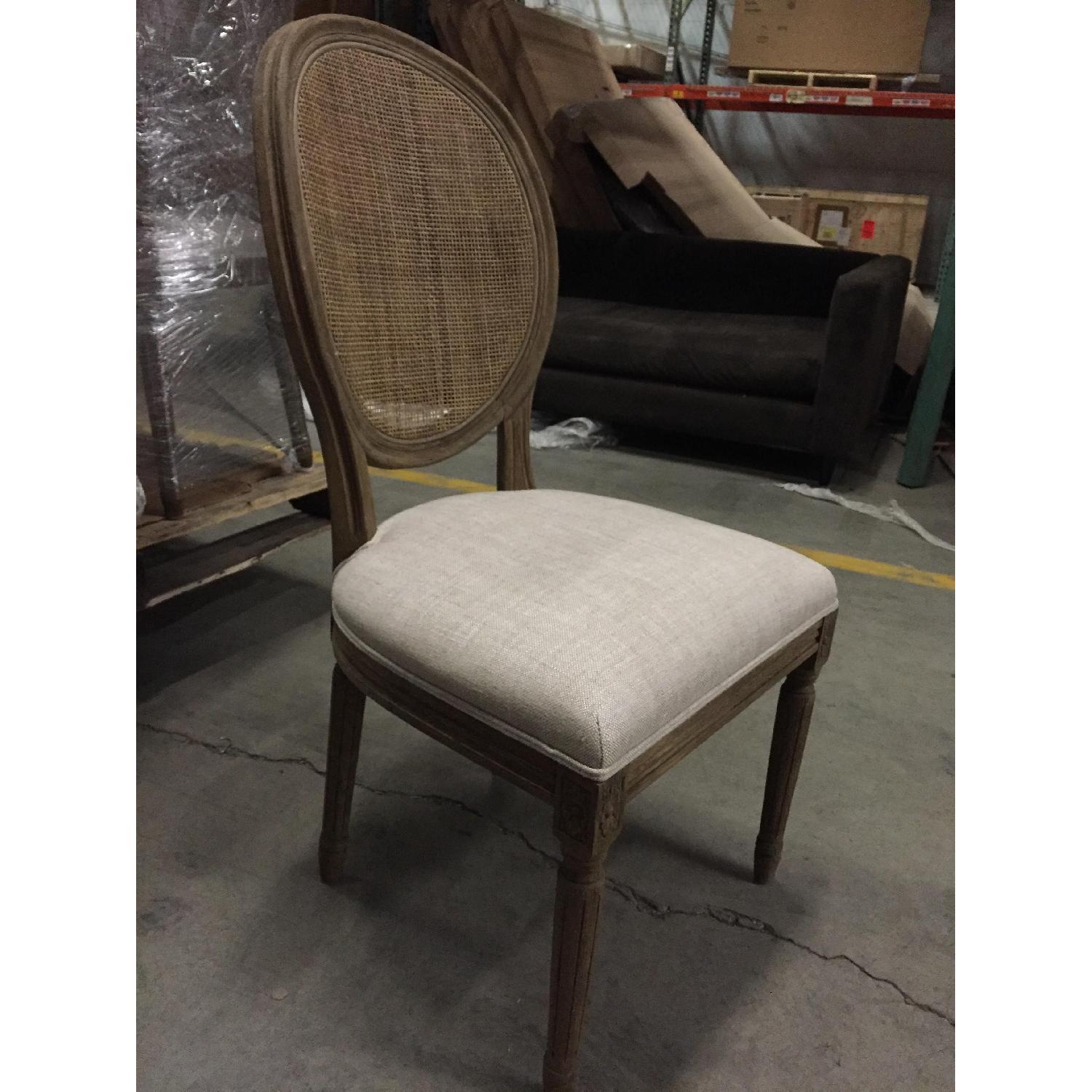 Restoration Hardware Natural Linen Dining Chairs - image-2
