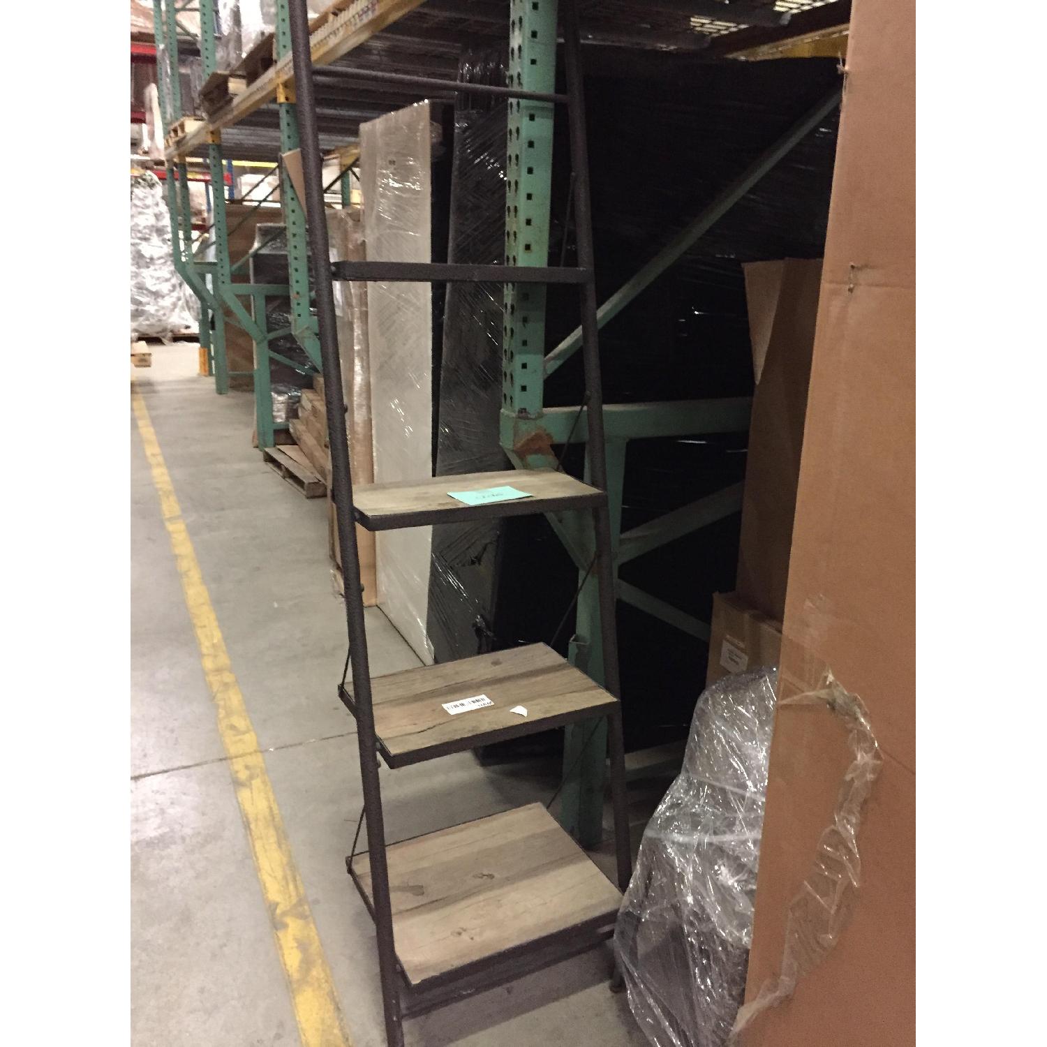 Restoration Hardware Reclaimed Elm & Iron Leaning Shelves AptDeco