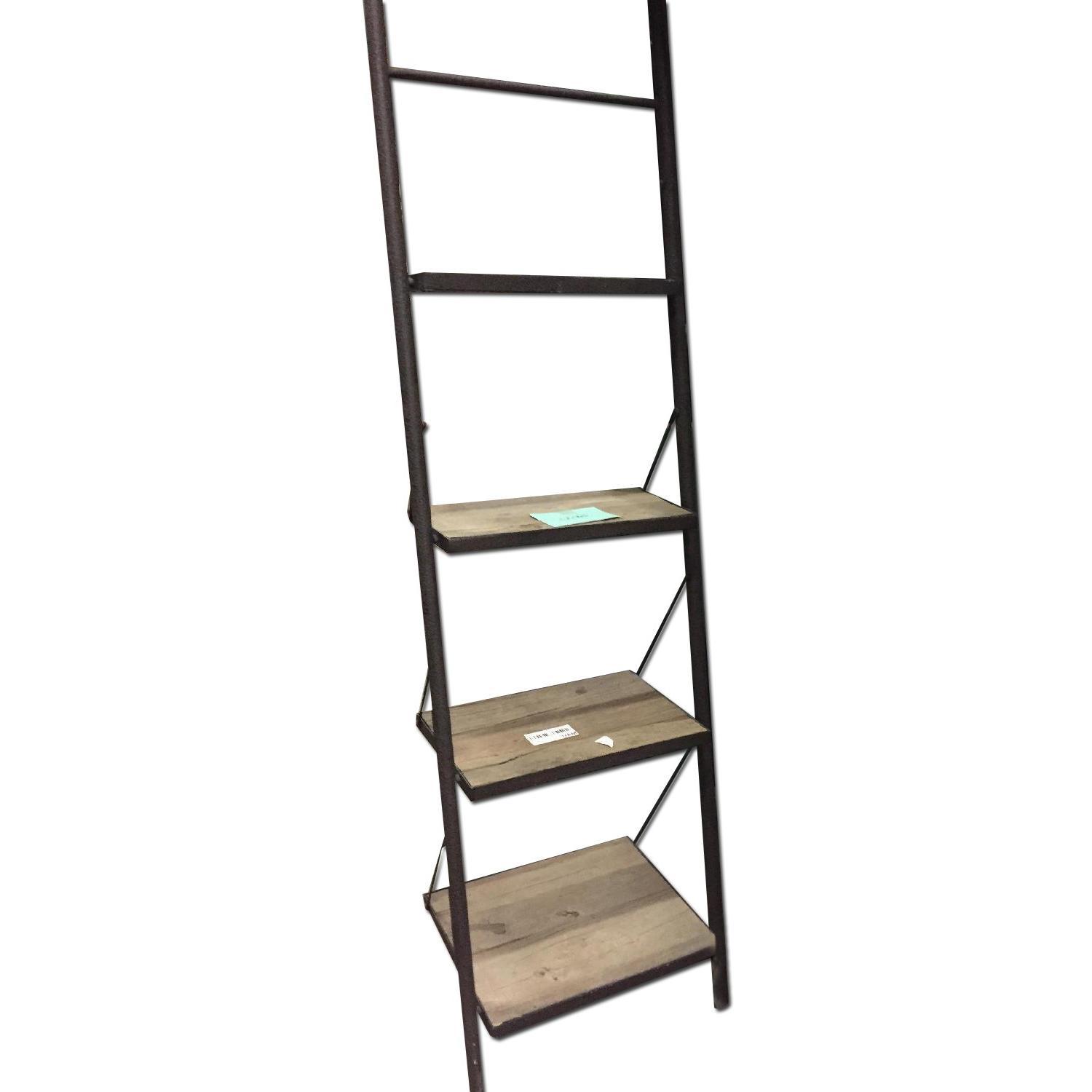 Restoration Hardware Reclaimed Elm & Iron Leaning Shelves AptDeco