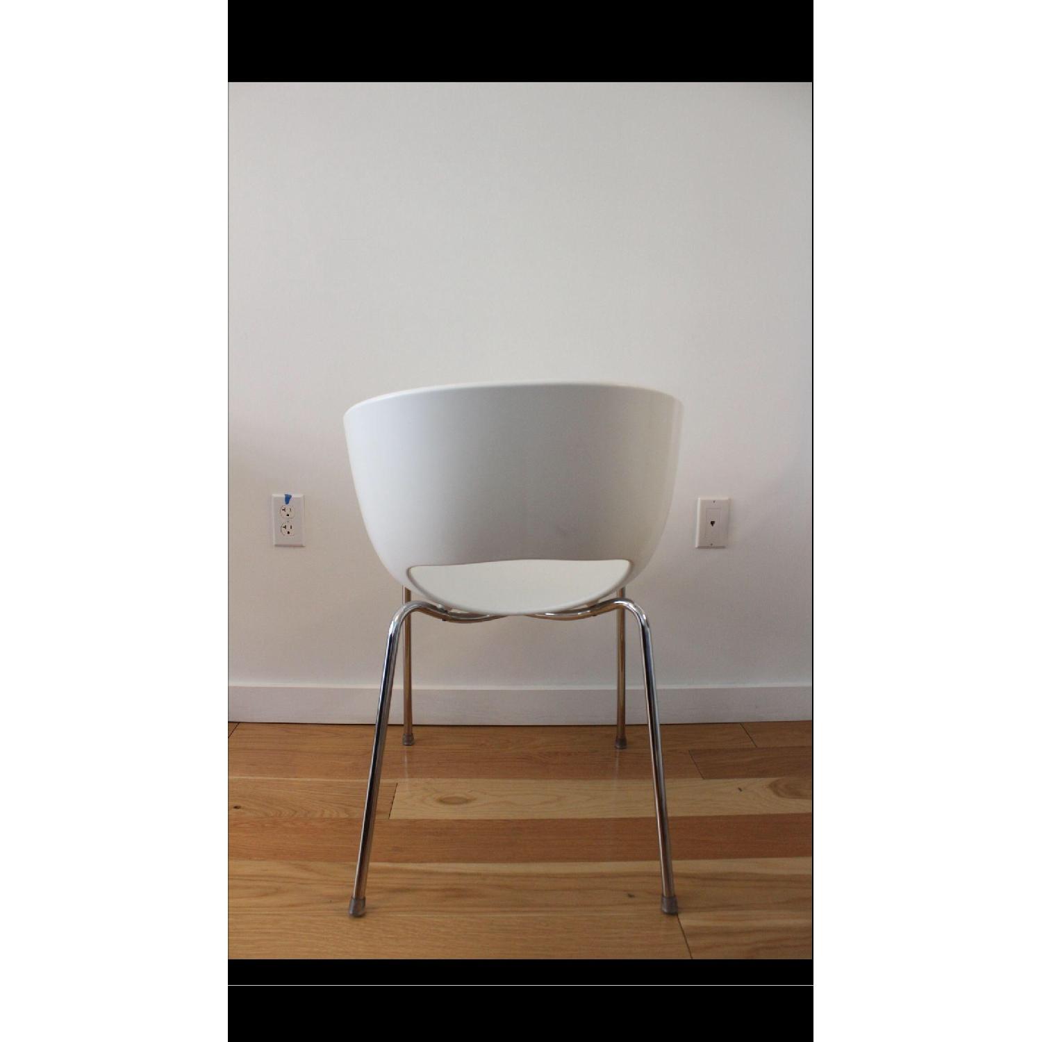 Orbit White Arm Chairs - Pair - image-1