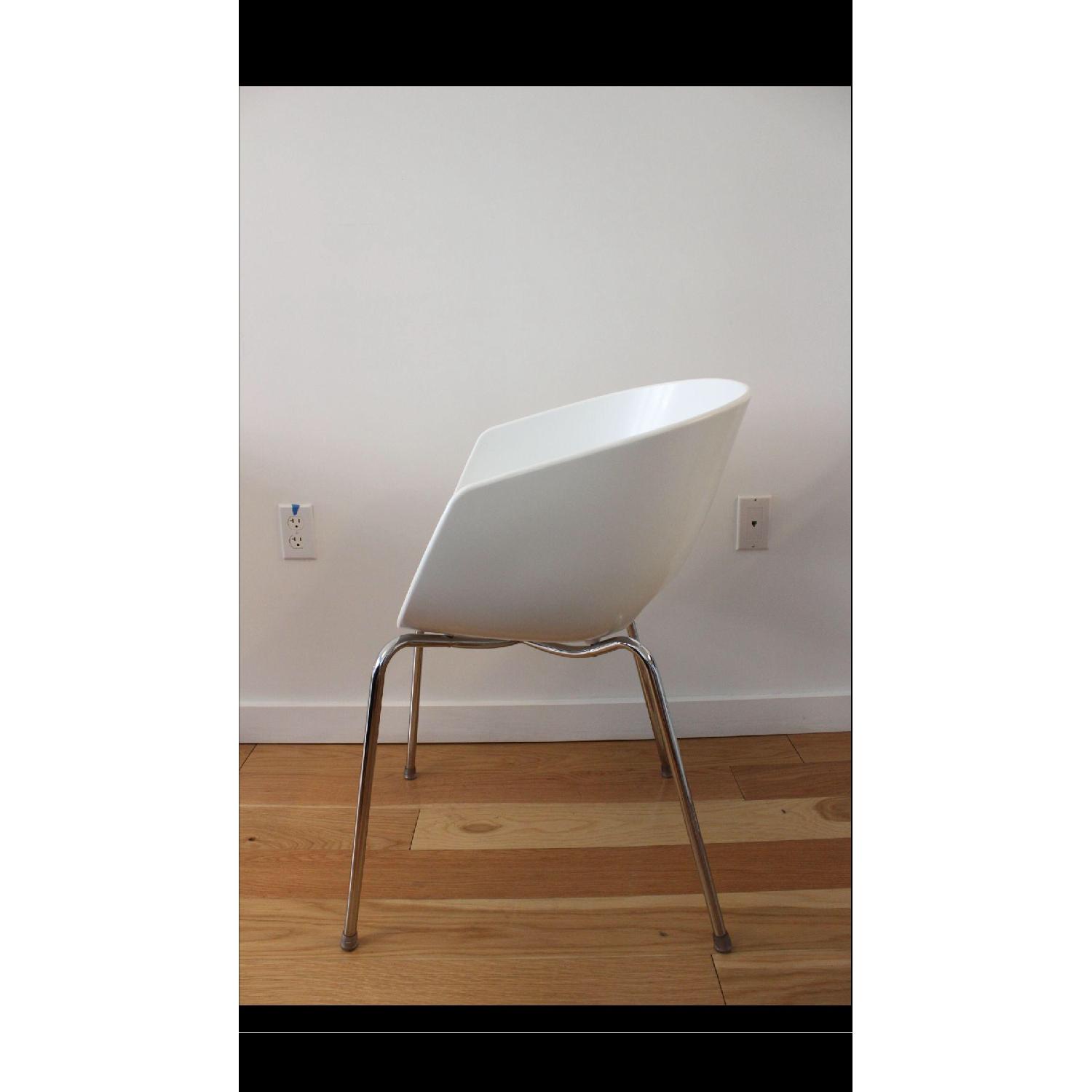 Orbit White Arm Chairs - Pair - image-2