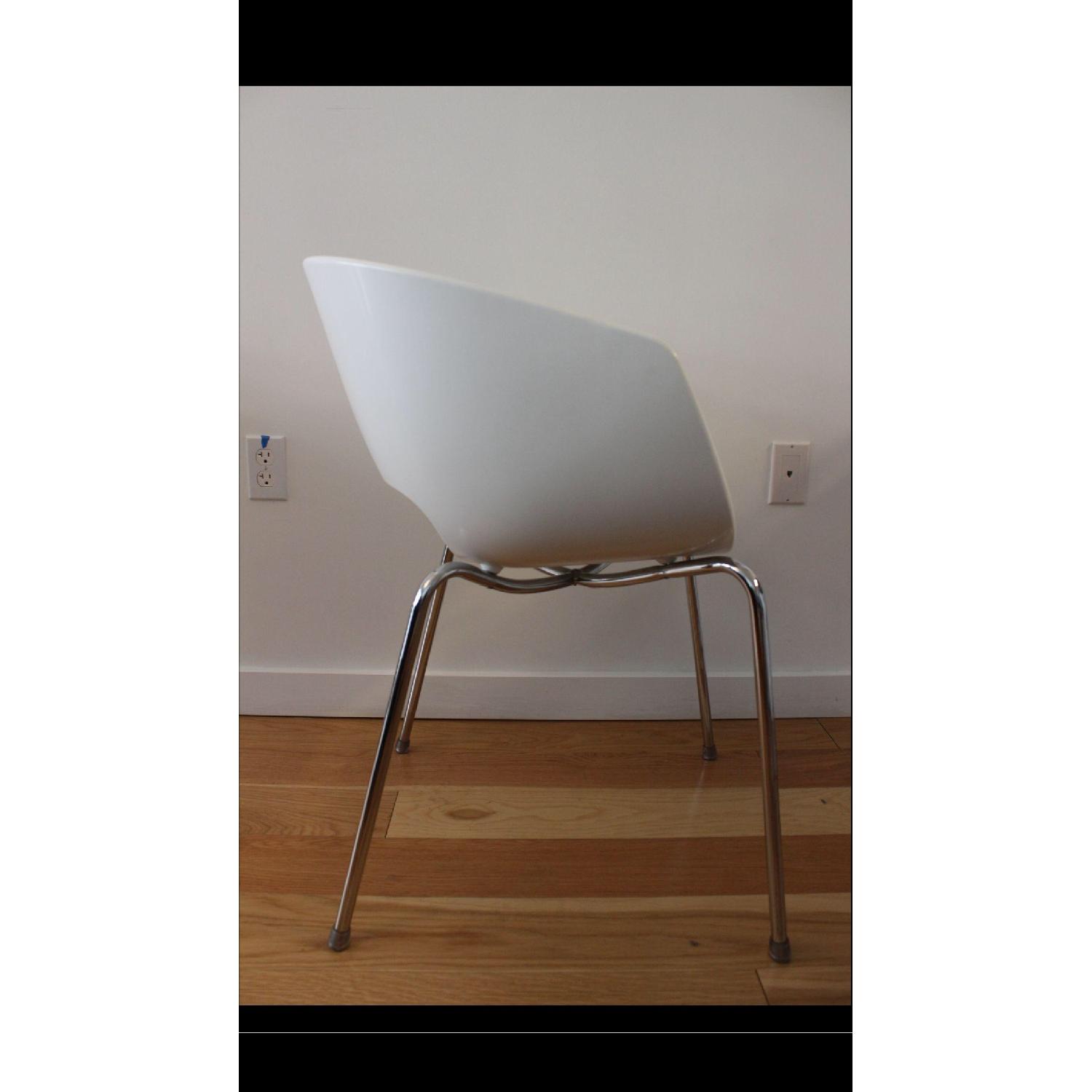 Orbit White Arm Chairs - Pair - image-3