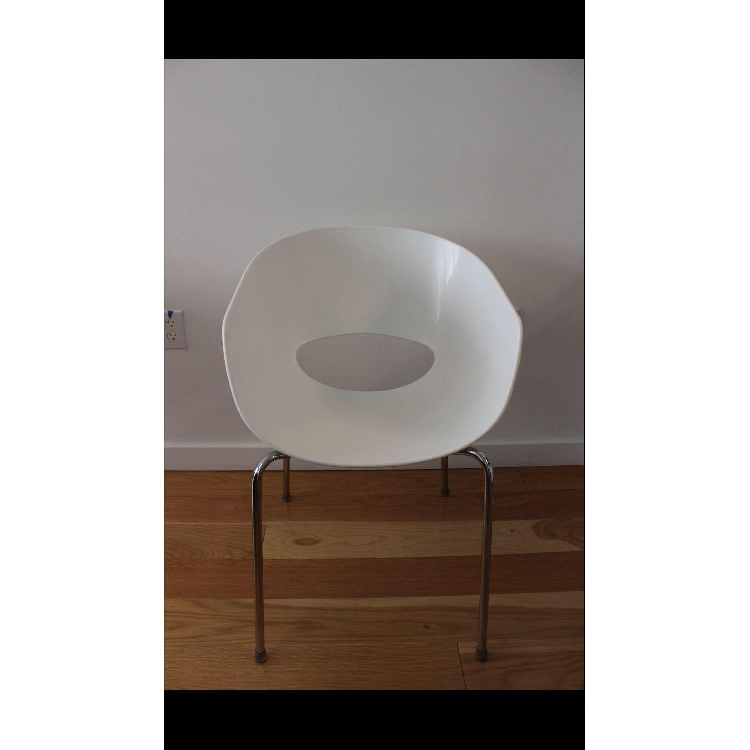 Orbit White Arm Chairs - Pair - image-4