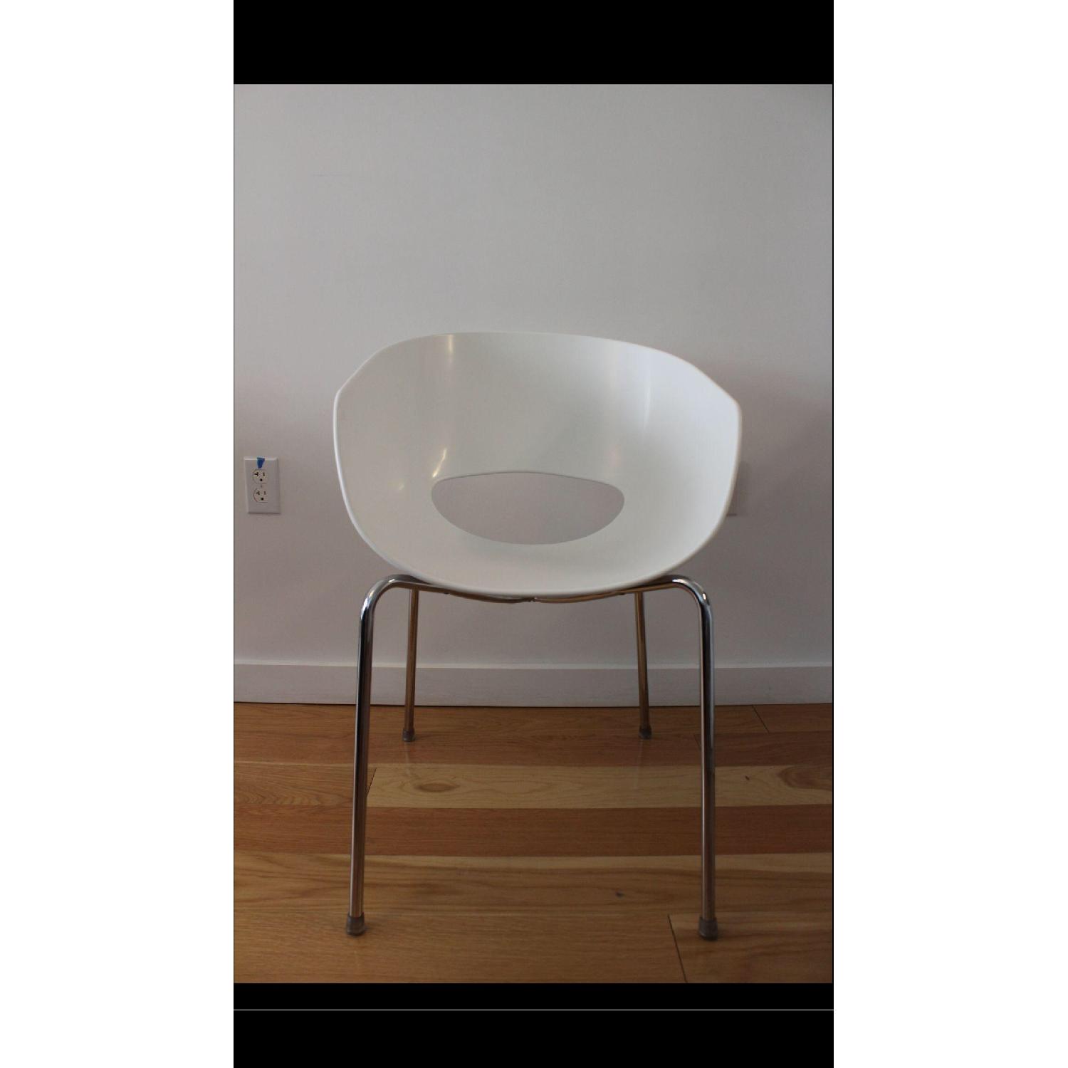 Orbit White Arm Chairs - Pair - image-5