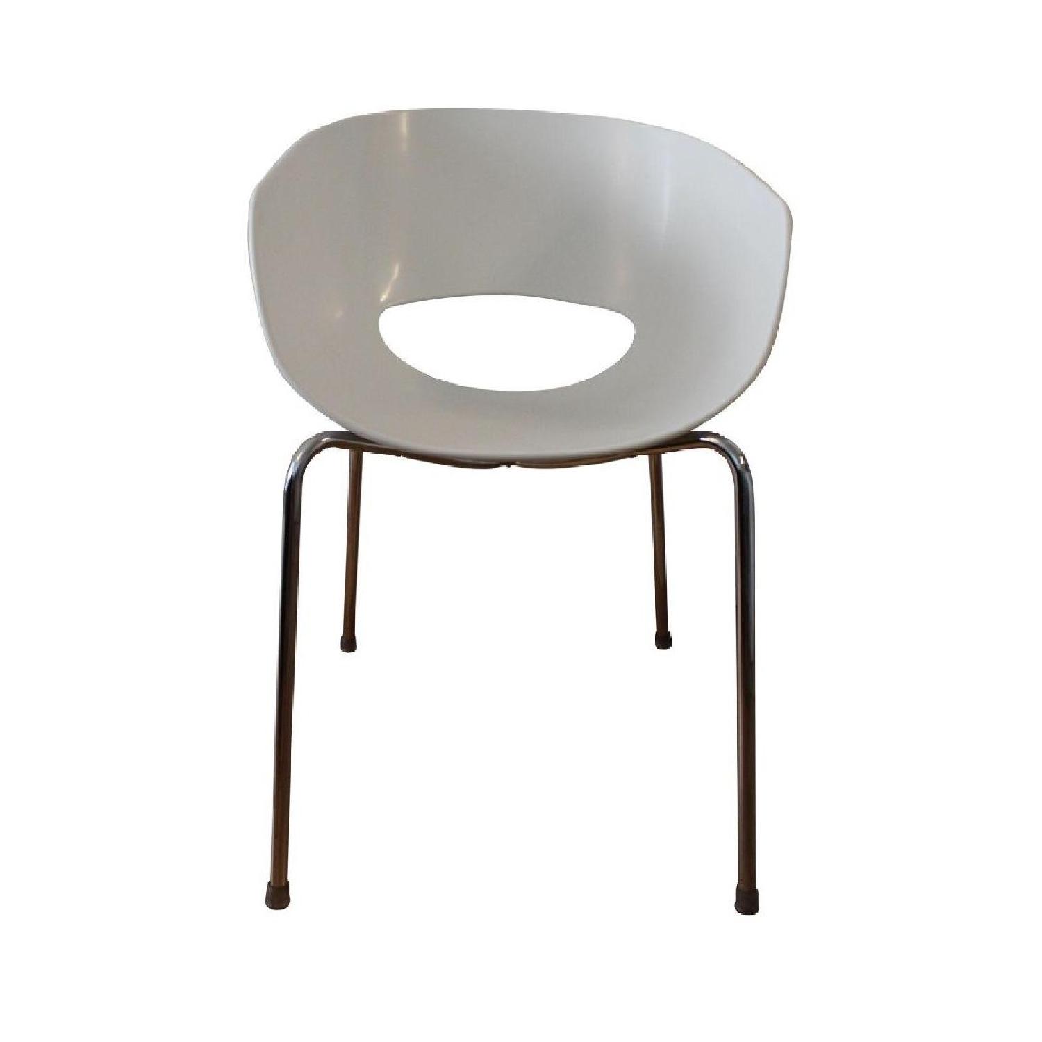 Orbit White Arm Chairs - Pair - image-6