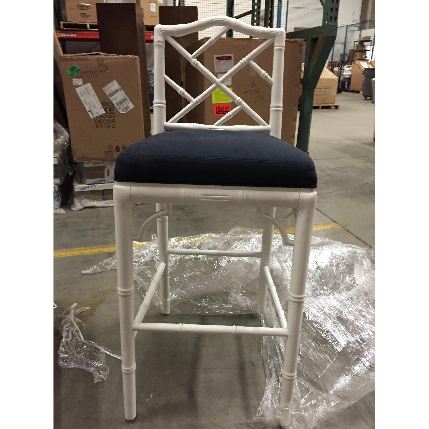 Jonathan Adler Chippendale Bar Stools - Pair - image-5