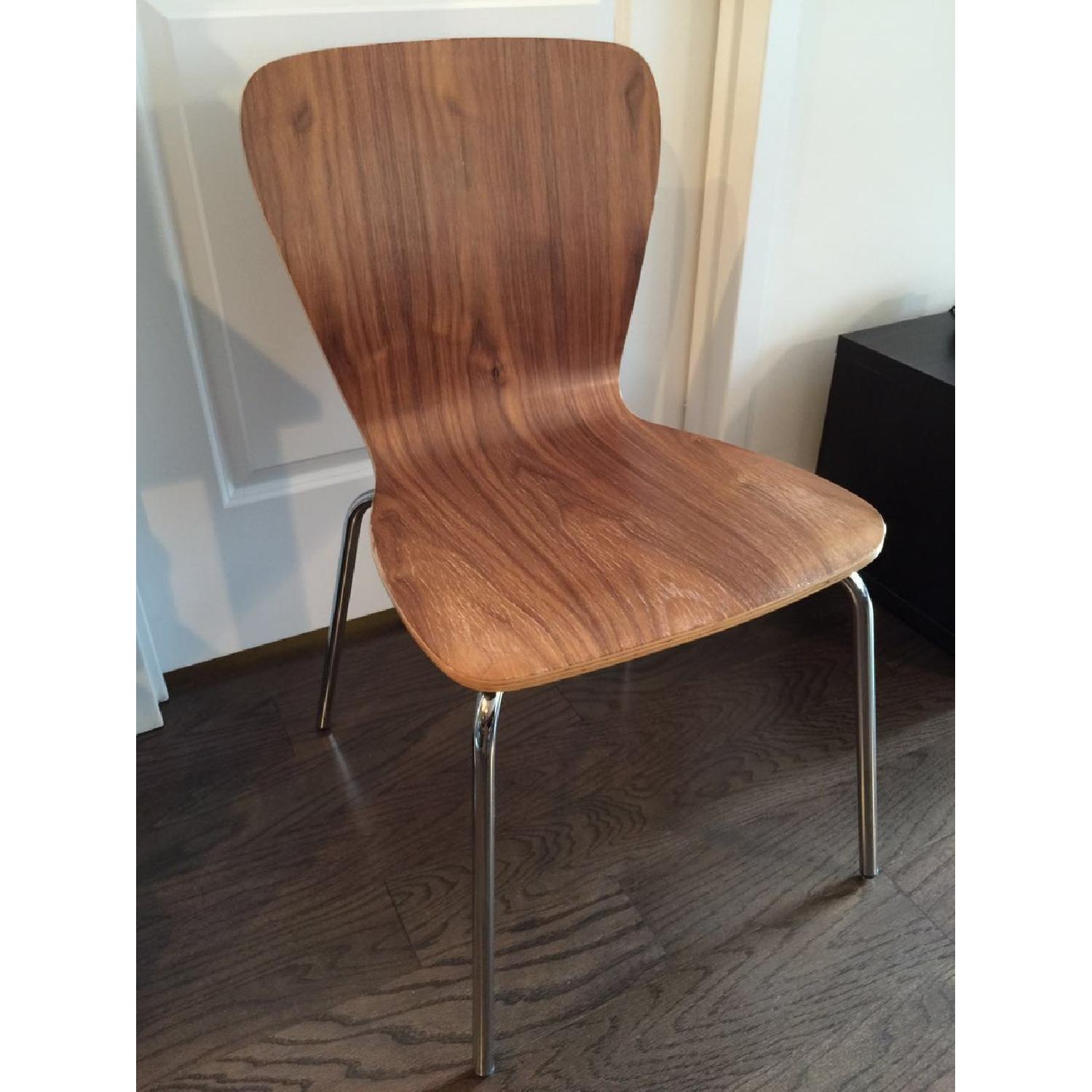 Crate & Barrel Felix Walnut 5 Piece Dining Set - image-3