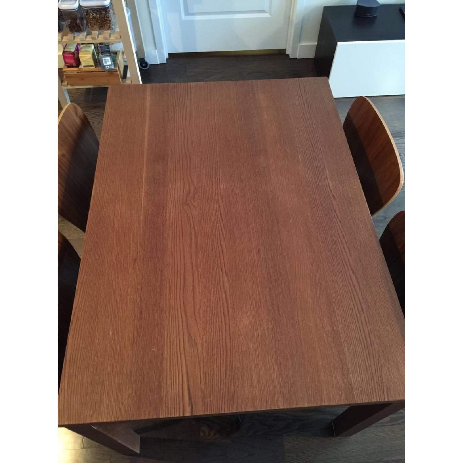 Crate & Barrel Felix Walnut 5 Piece Dining Set - image-4