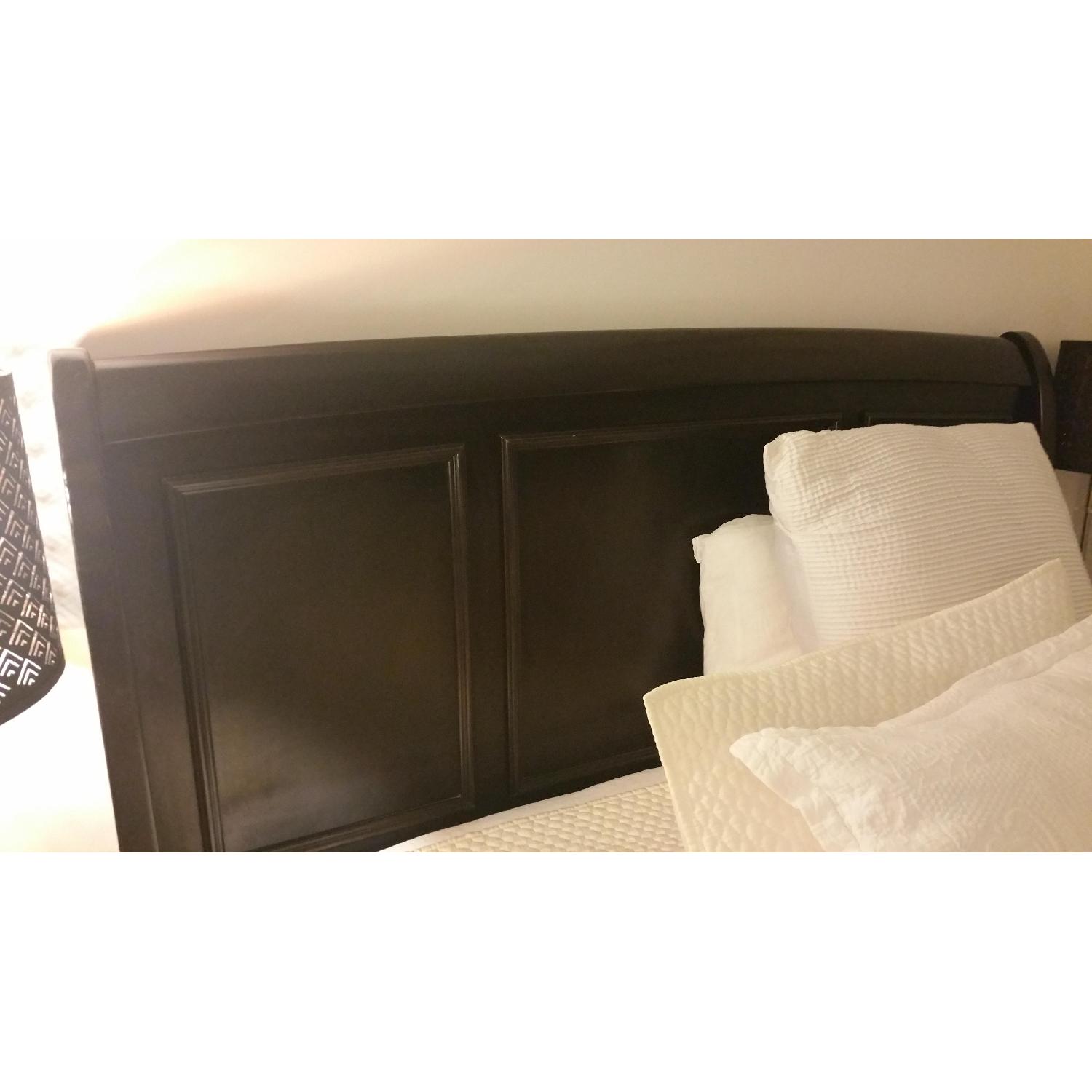 Queen Size Black Wood Bed Frame - image-1
